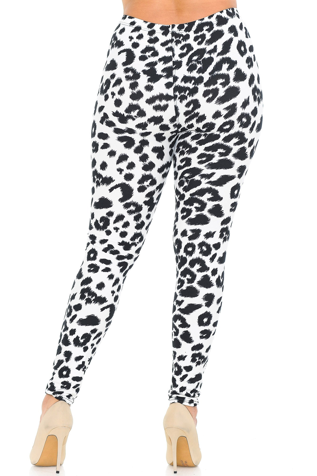 Wholesale Buttery Soft Ivory Spotted Leopard Plus Size Leggings
