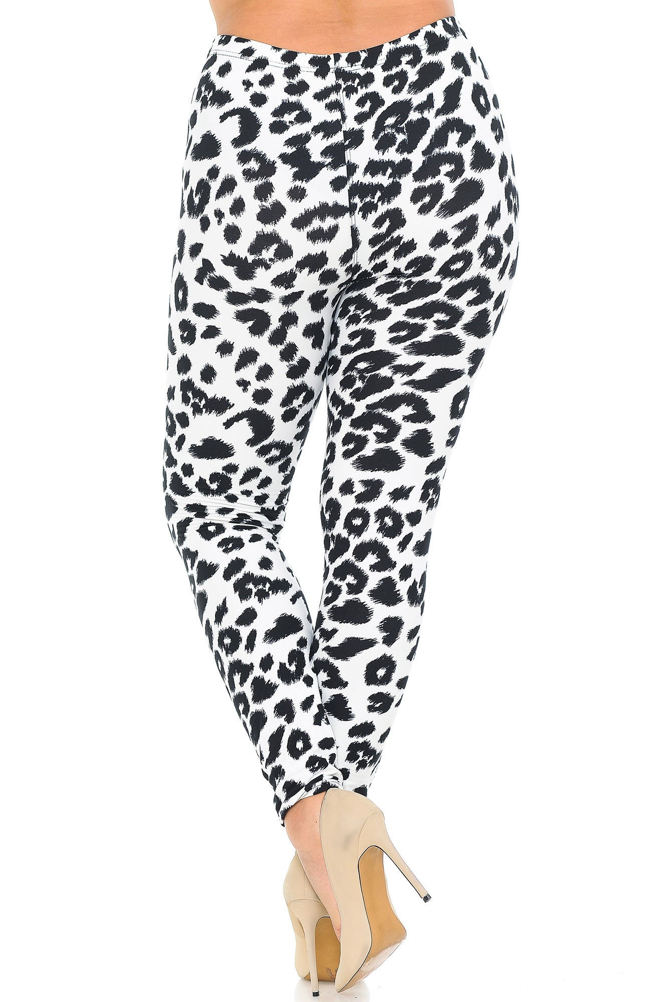 Wholesale Buttery Soft Ivory Spotted Leopard Plus Size Leggings