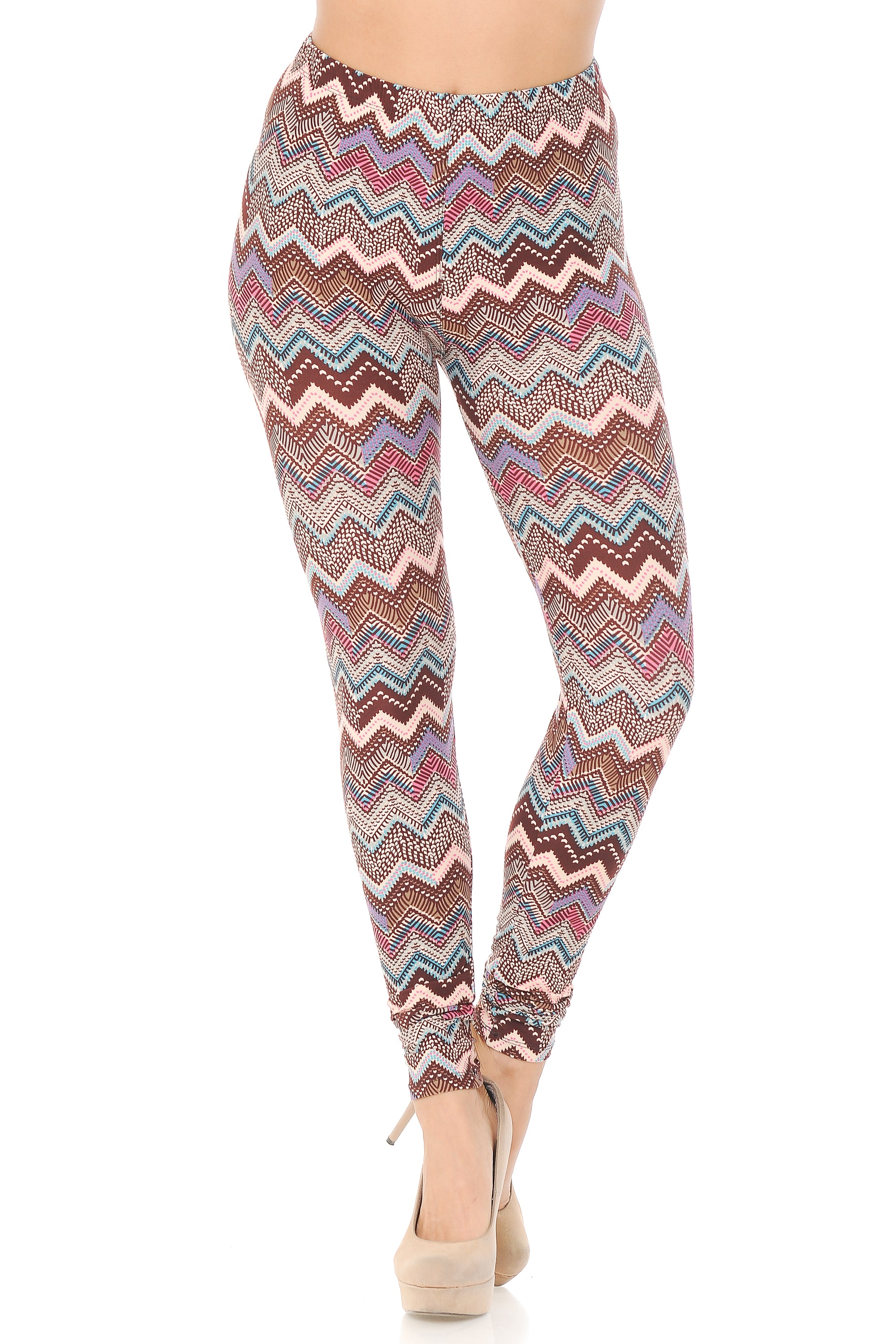 Wholesale Buttery Smooth Earthen Chevron Plus Size Leggings