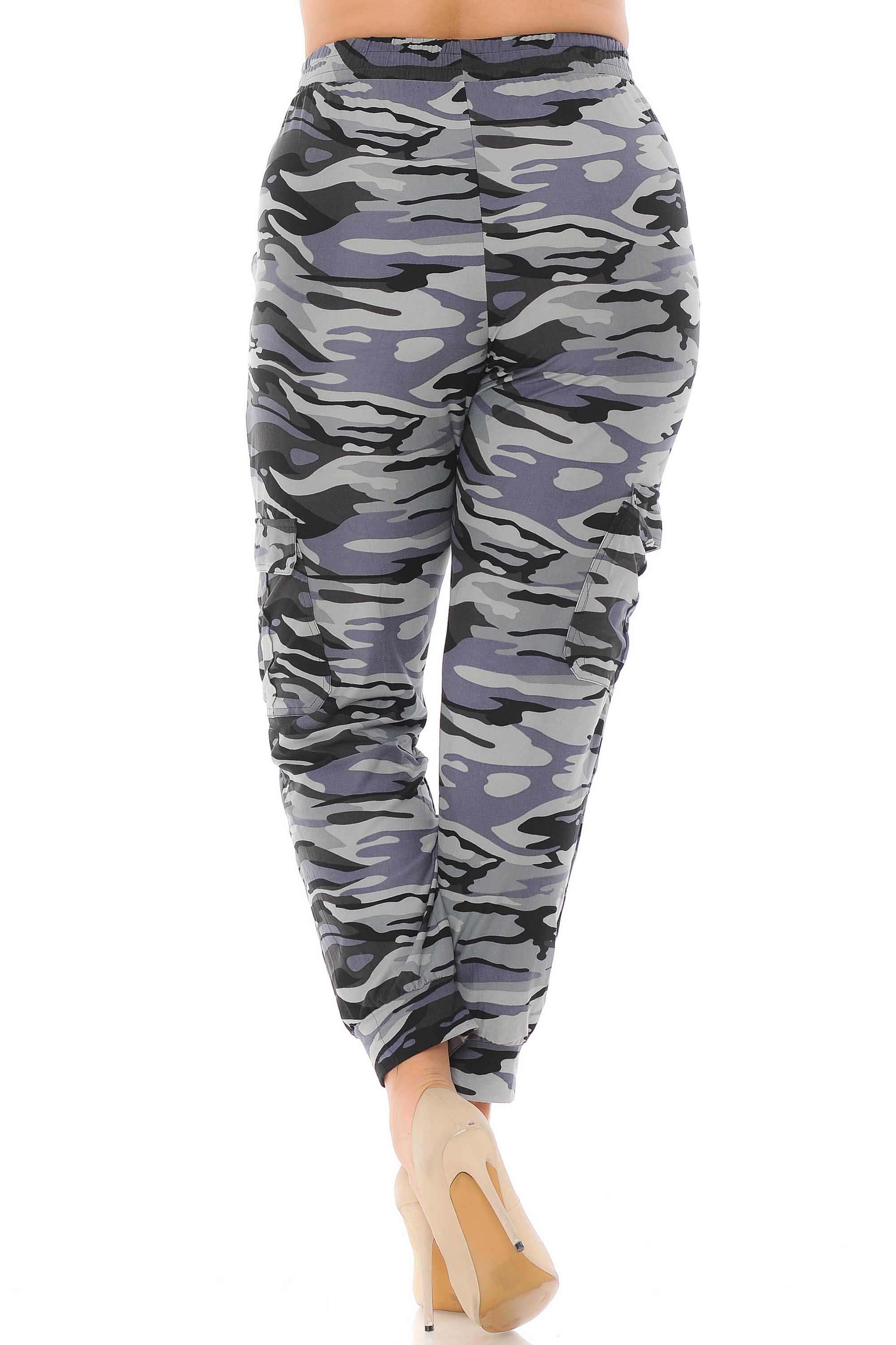 Wholesale Buttery Smooth Charcoal Camouflage Cargo Plus Size Joggers - New Mix