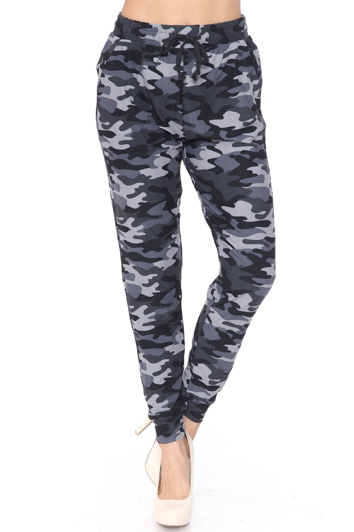 Wholesale Buttery Smooth Charcoal Camouflage Plus Size Joggers - New Mix