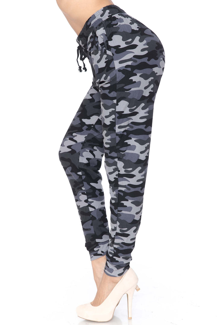 Wholesale Buttery Smooth Charcoal Camouflage Plus Size Joggers - New Mix
