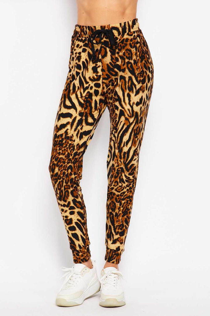 Wholesale Buttery Smooth Predator Leopard Plus Size Joggers