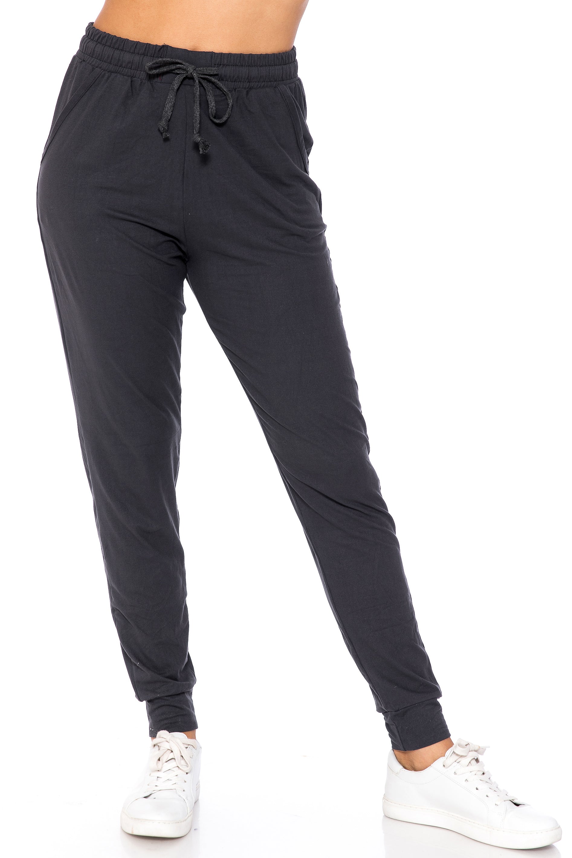 Wholesale Buttery Smooth Basic Solid Plus Size Joggers - New Mix