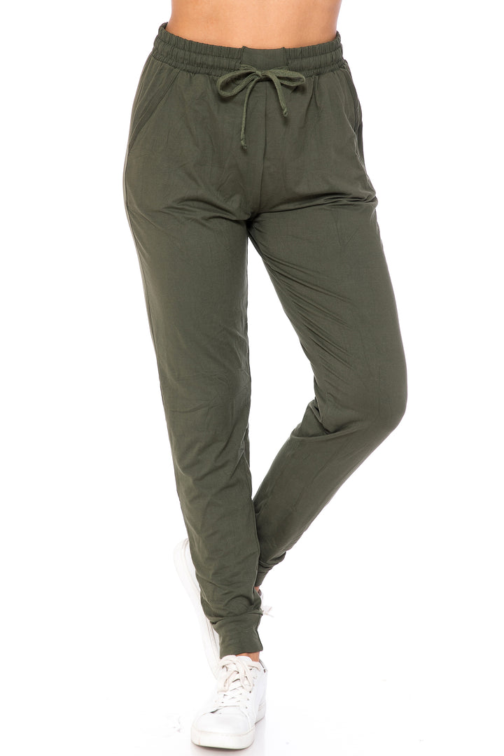 Wholesale Buttery Smooth Basic Solid Plus Size Joggers - New Mix