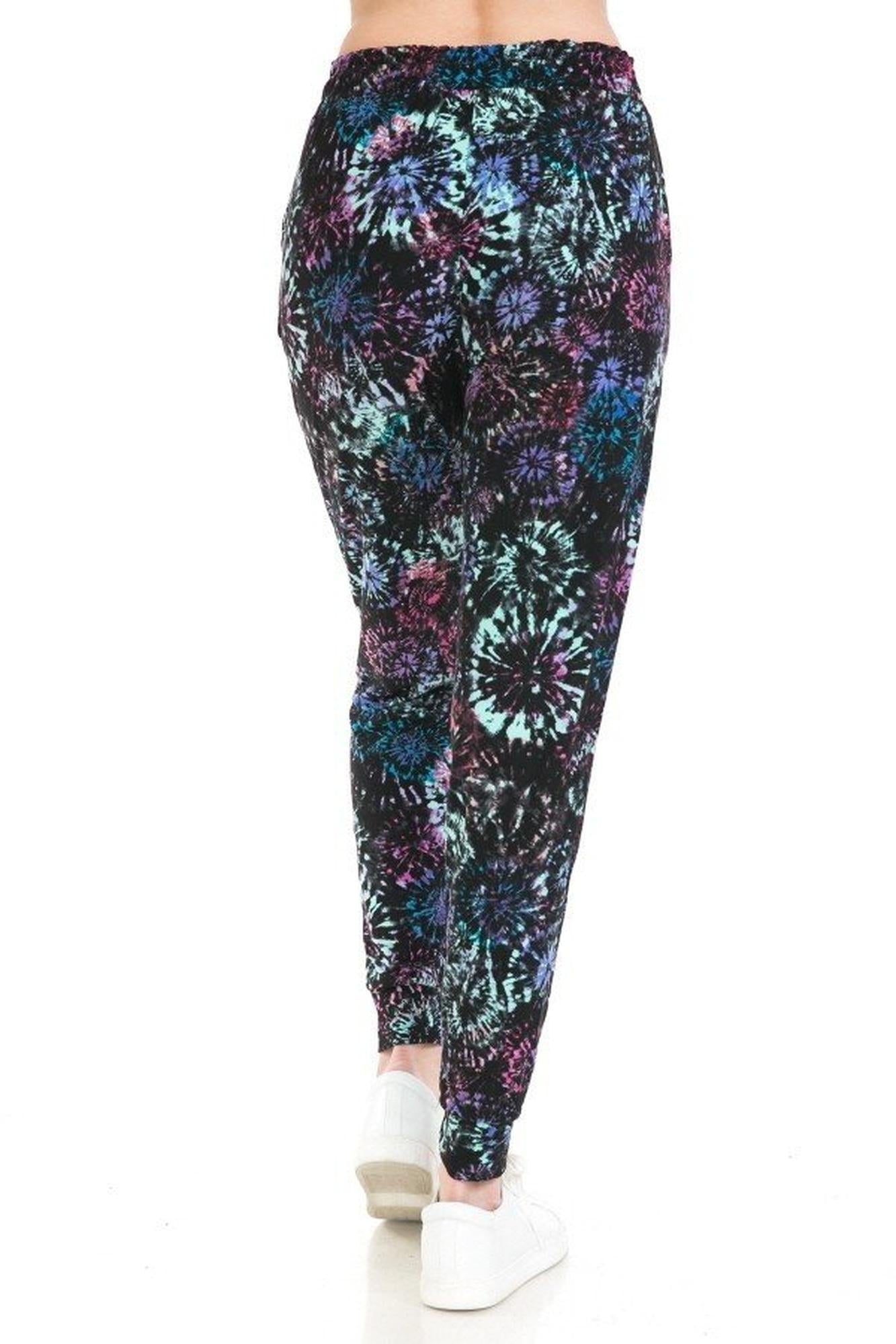 Wholesale Buttery Smooth Tie Dye Burst Plus Size Joggers