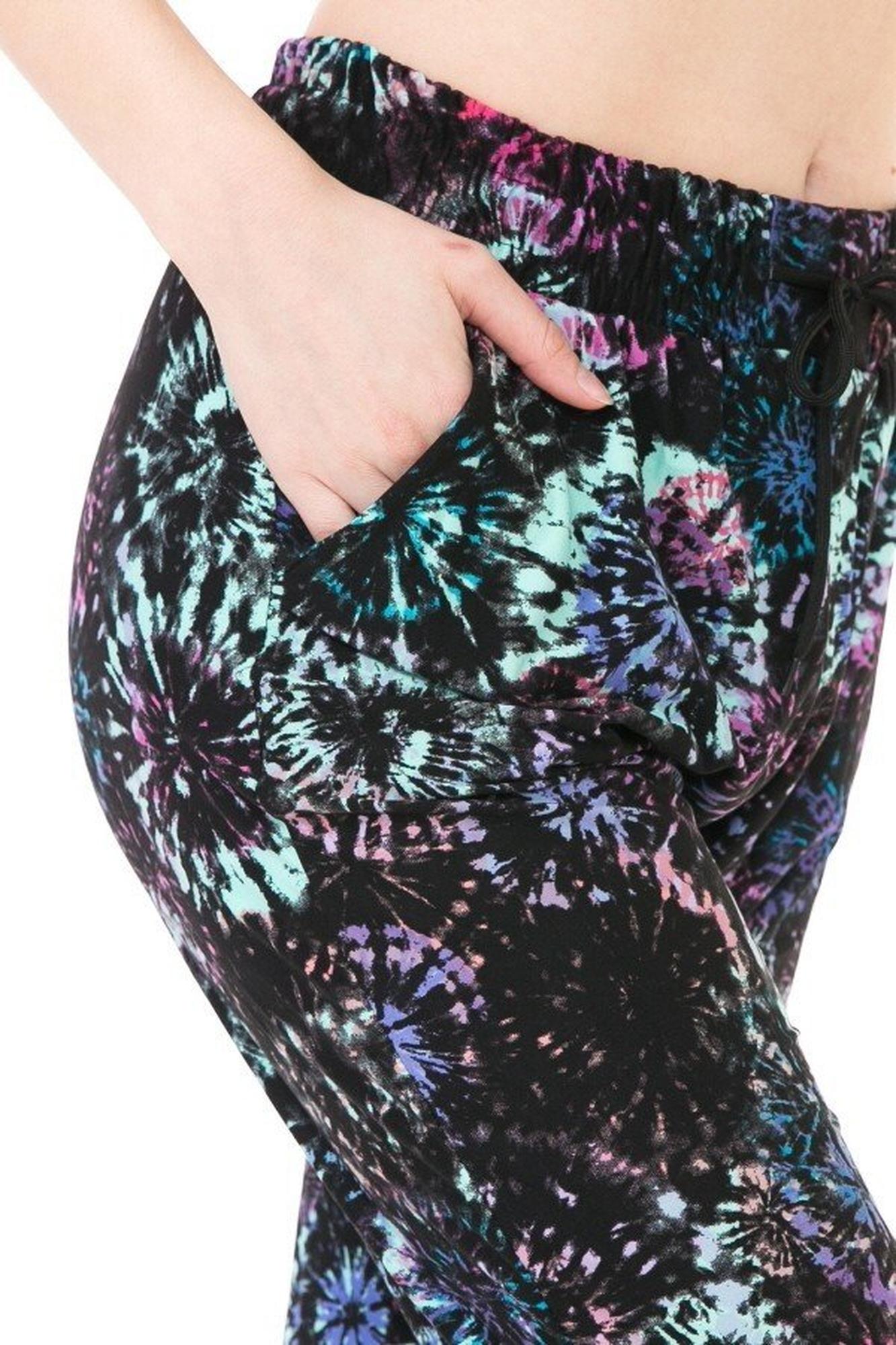 Wholesale Buttery Smooth Tie Dye Burst Plus Size Joggers