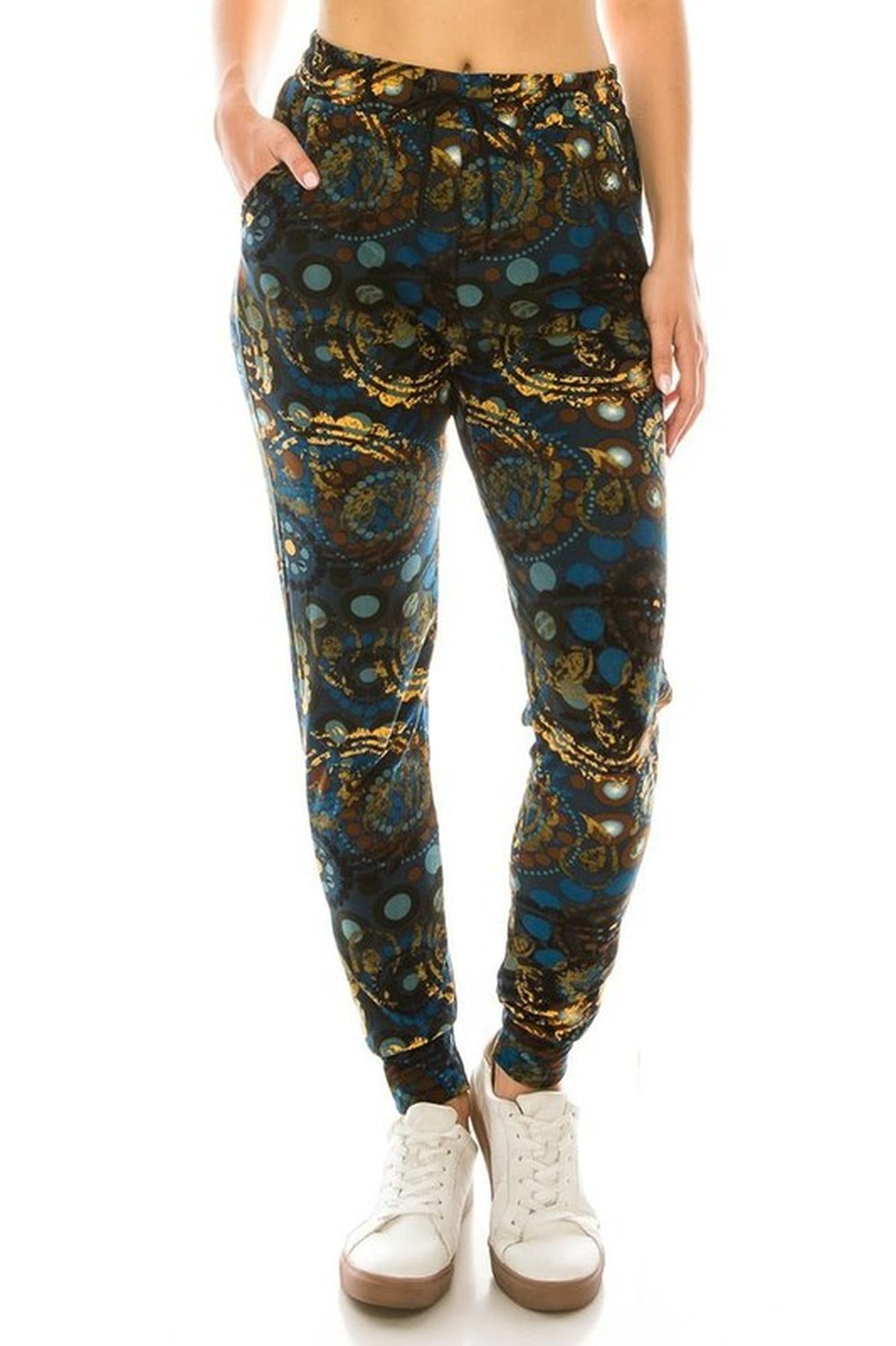 Wholesale Buttery Smooth Paisley Mandala Layers Plus Size Joggers