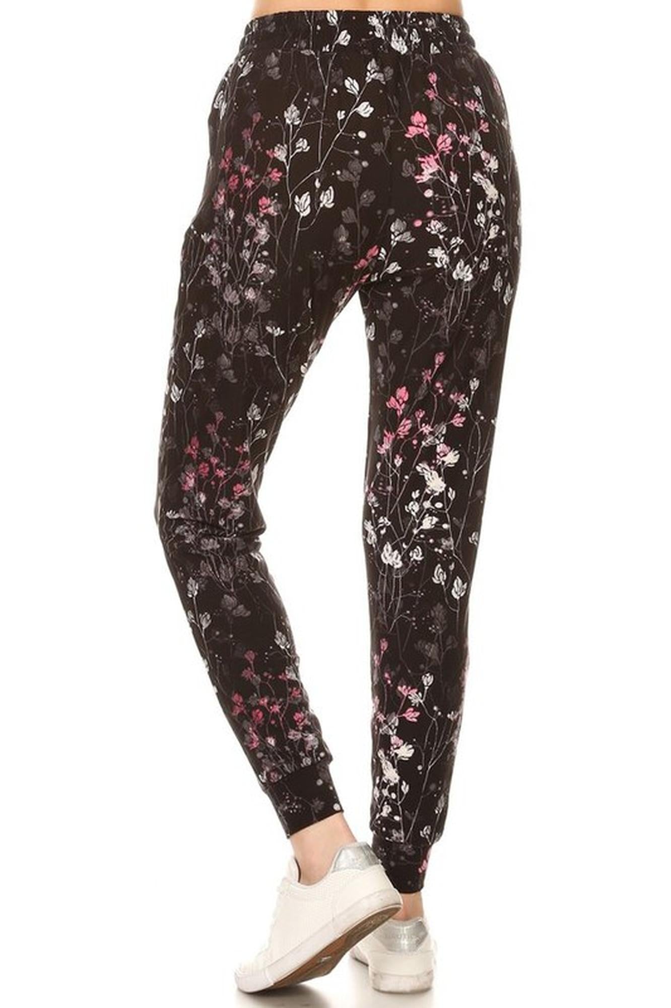 Wholesale Buttery Smooth Dainty Floral Blossom Plus Size Joggers