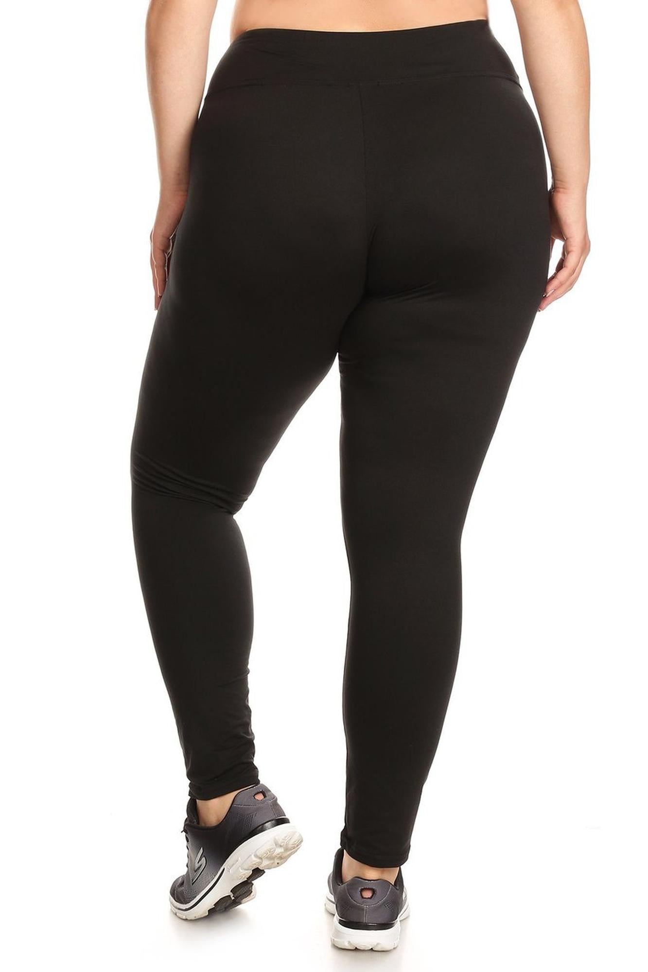 Wholesale High Waisted Fleece Lined Sport Plus Size Leggings