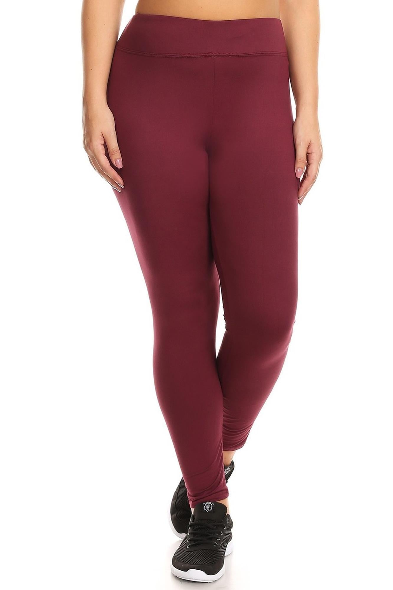 Wholesale High Waisted Fleece Lined Sport Plus Size Leggings