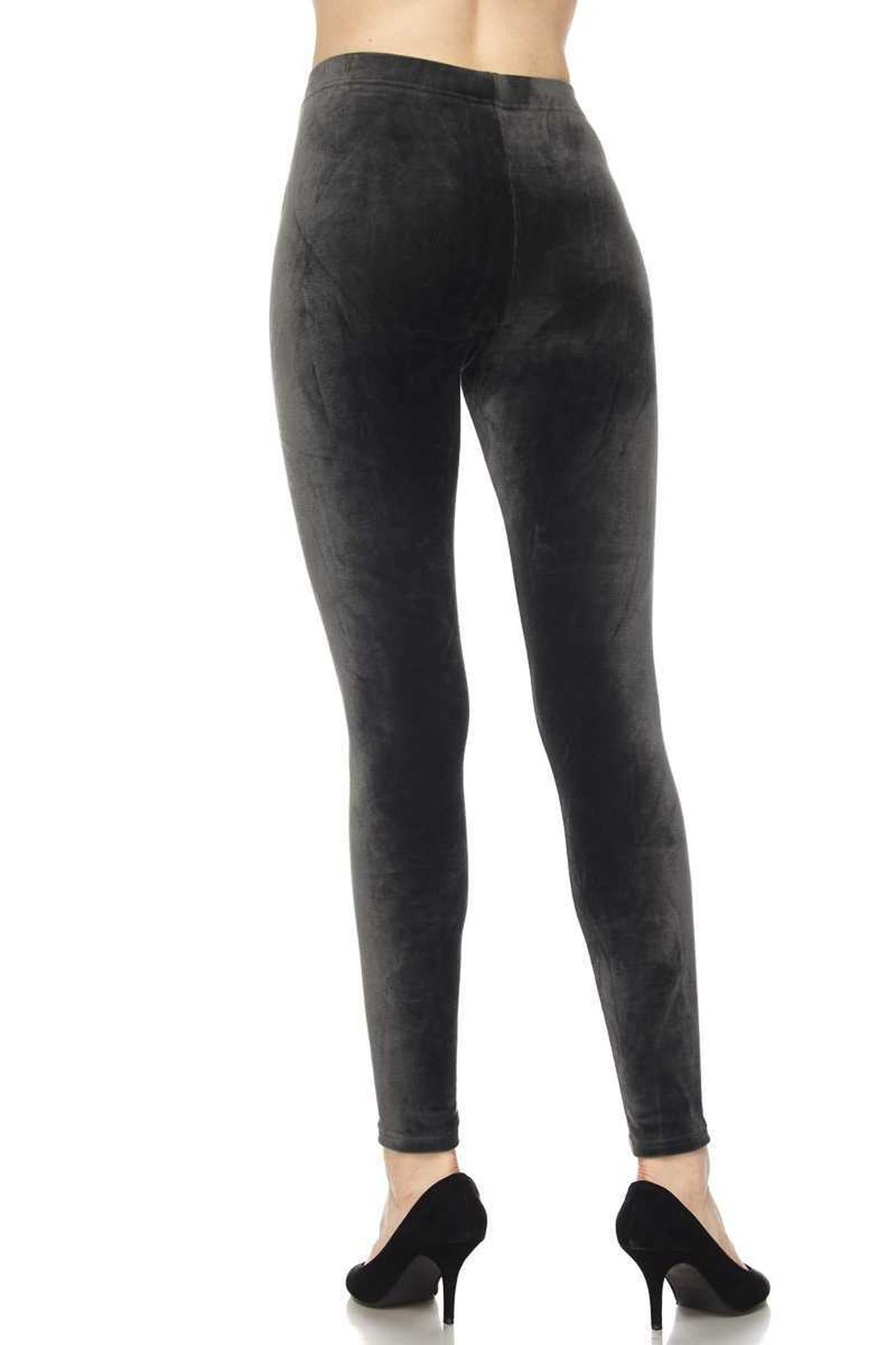 Wholesale Solid Brushed Velour Velvet Plus Size Leggings