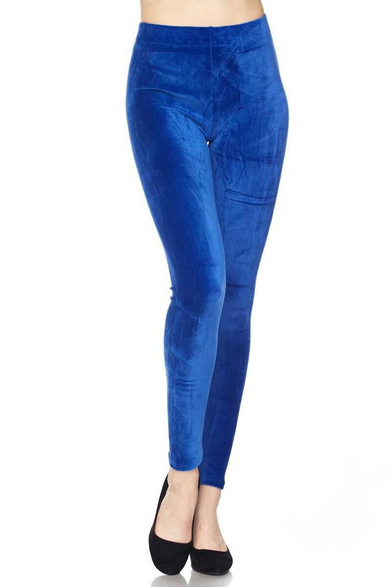 Wholesale Solid Brushed Velour Velvet Plus Size Leggings