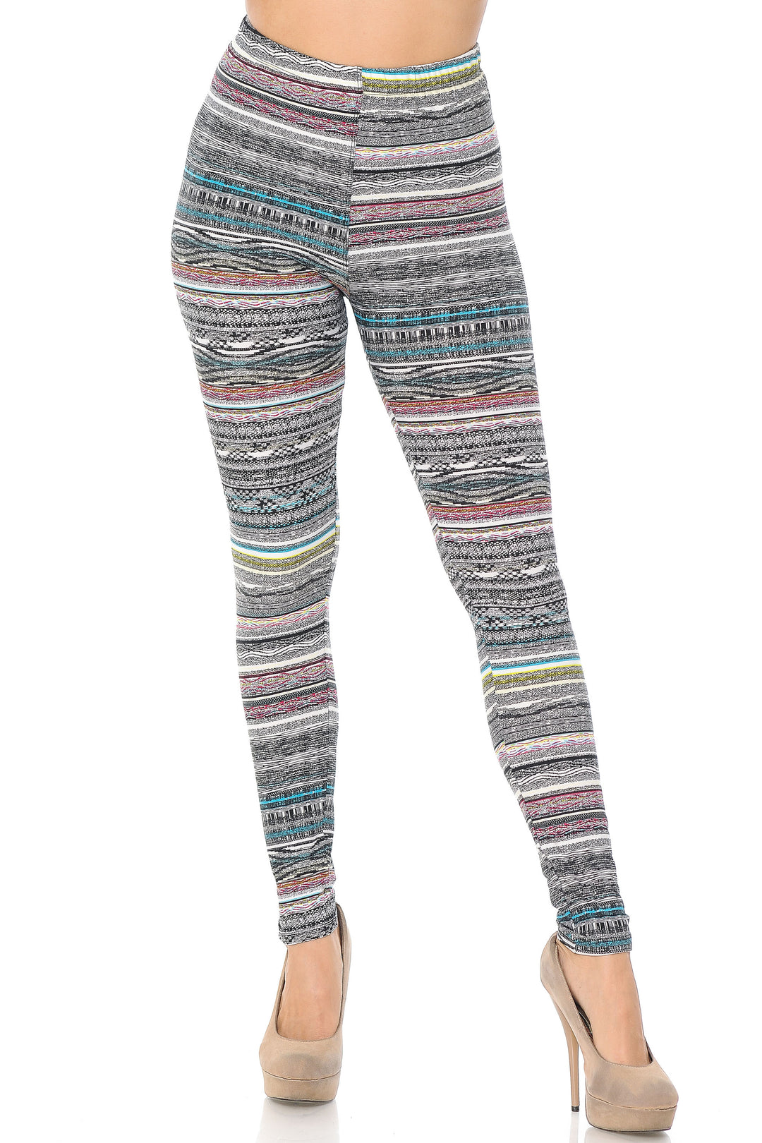 Wholesale Buttery Smooth Tribal Cascade Rings Plus Size Leggings