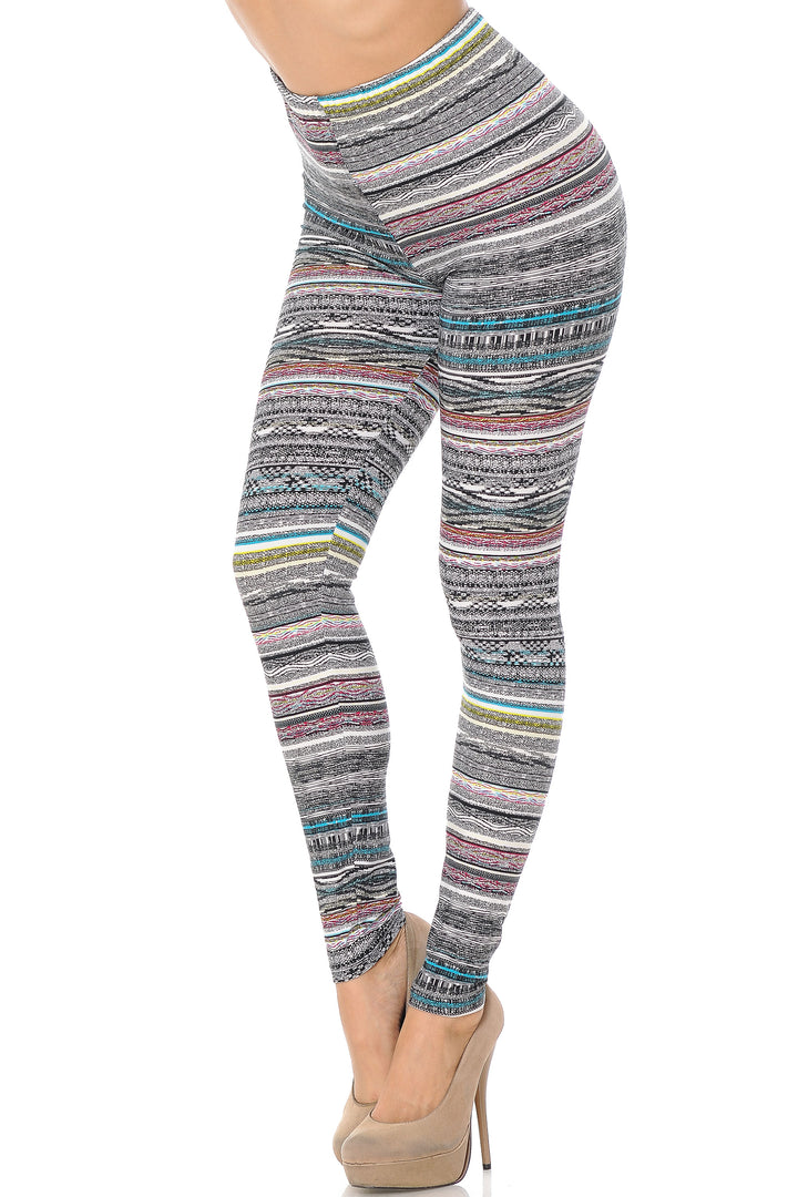 Wholesale Buttery Smooth Tribal Cascade Rings Plus Size Leggings