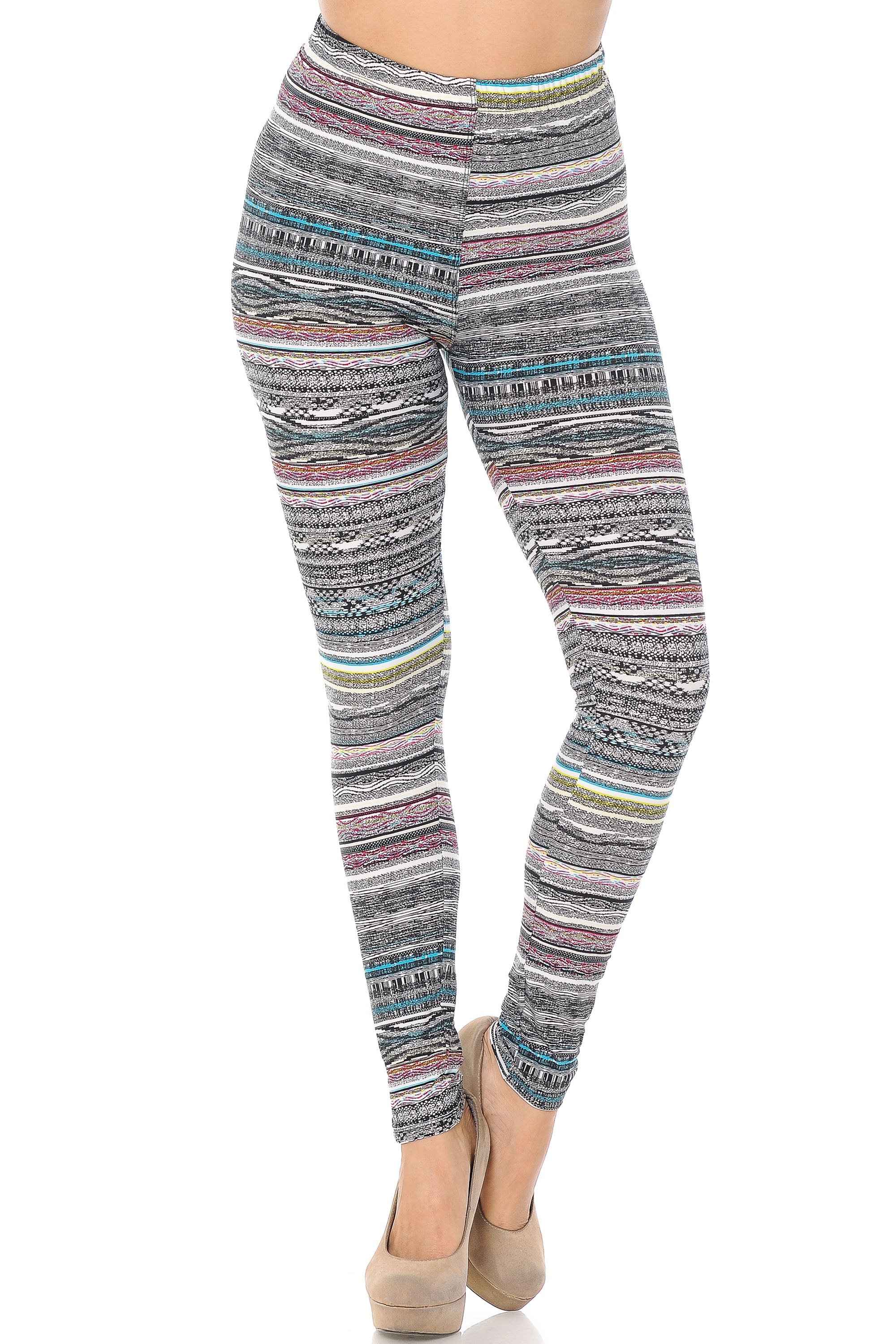 Wholesale Buttery Smooth Tribal Cascade Rings Plus Size Leggings