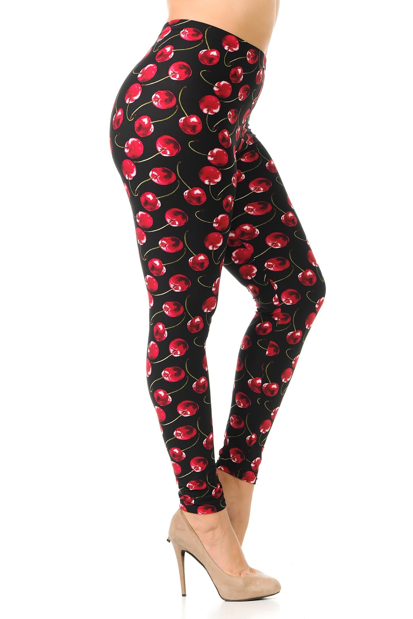 Wholesale Buttery Smooth Summer Wild Cherry Plus Size Leggings