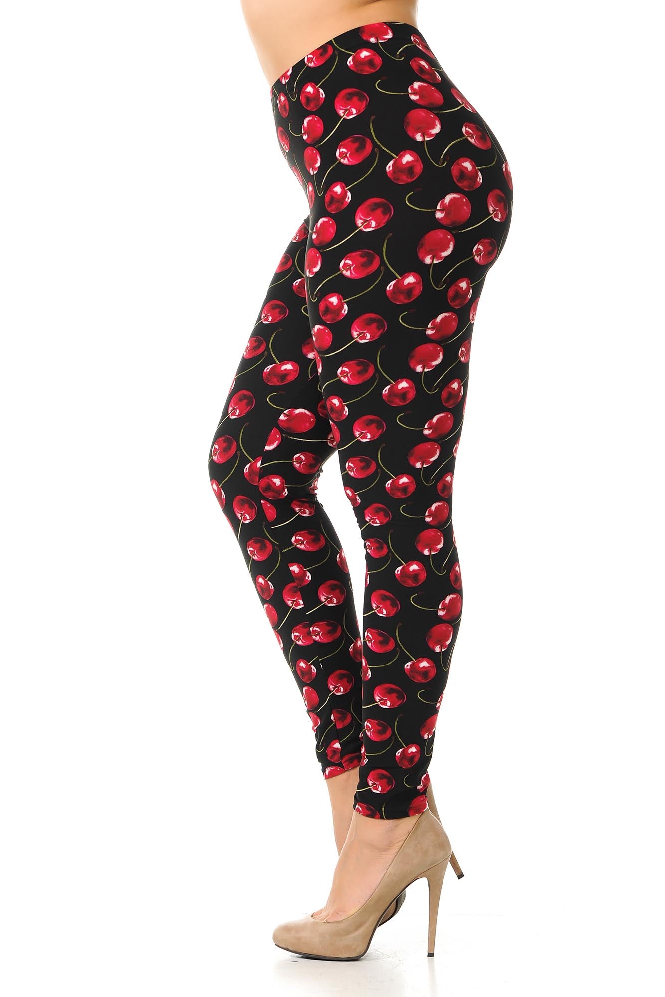 Wholesale Buttery Smooth Summer Wild Cherry Plus Size Leggings