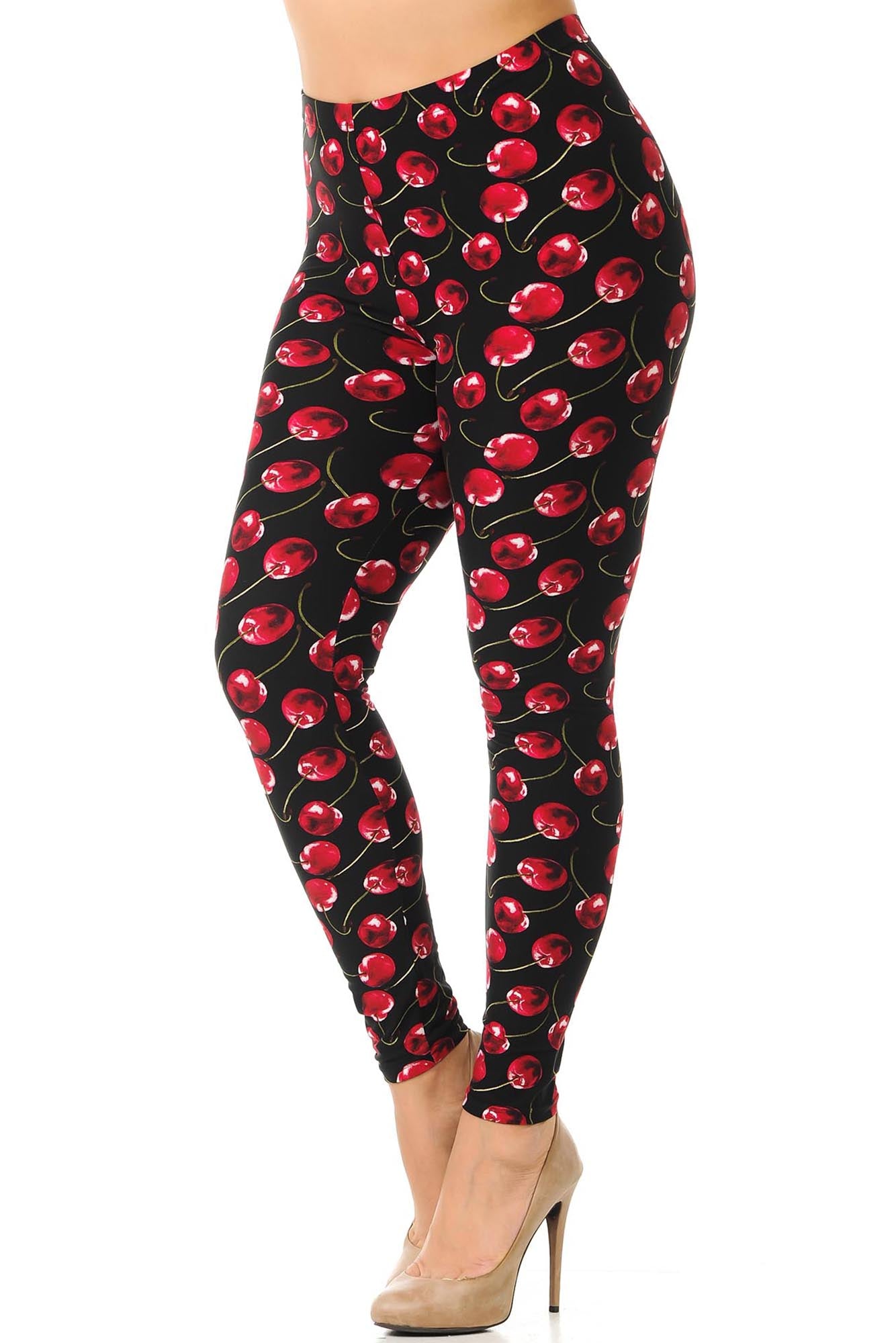 Wholesale Buttery Smooth Summer Wild Cherry Plus Size Leggings