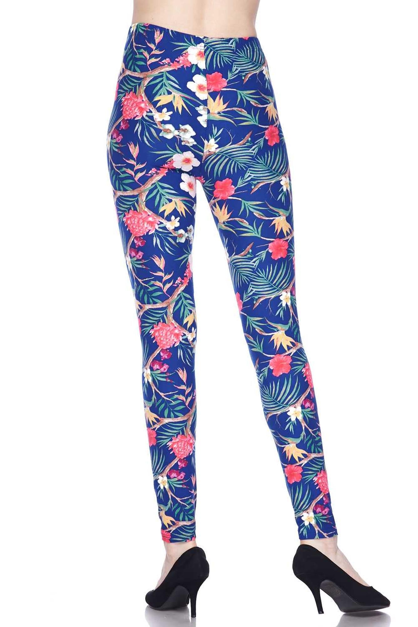 Wholesale Buttery Smooth Elegant Flowing Floral Plus Size Leggings