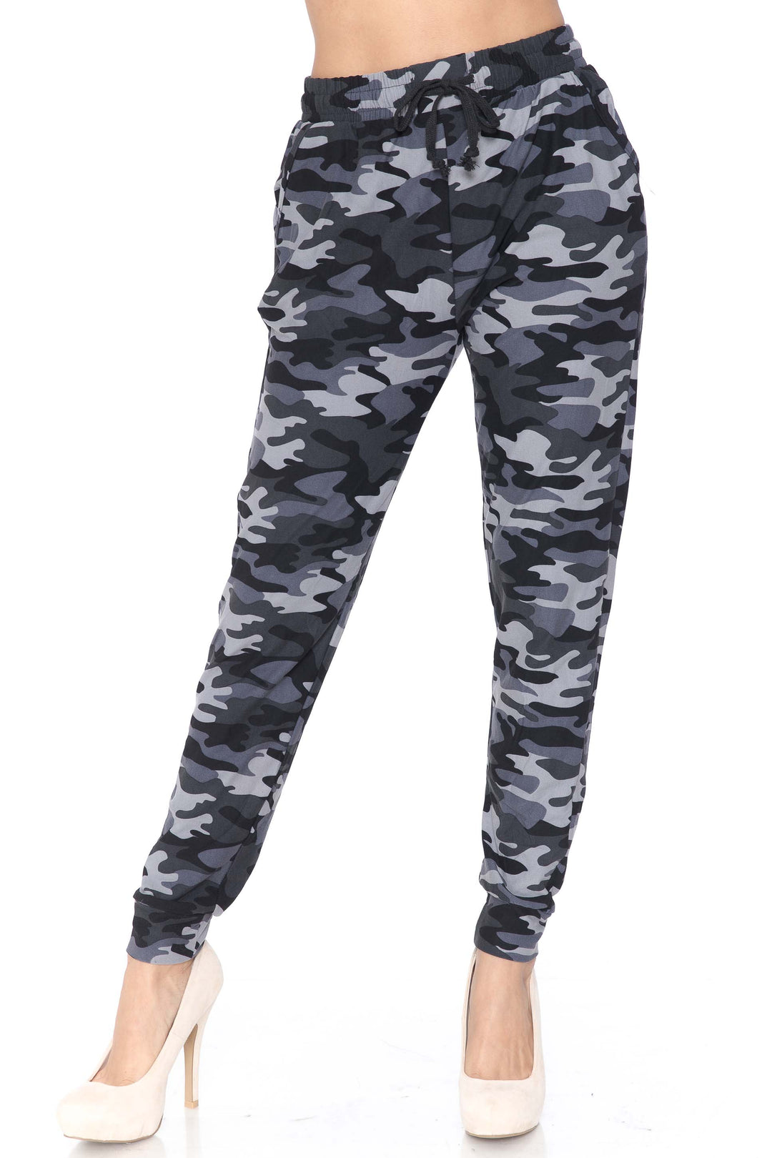 Wholesale Buttery Smooth Charcoal Camouflage Plus Size Joggers - New Mix