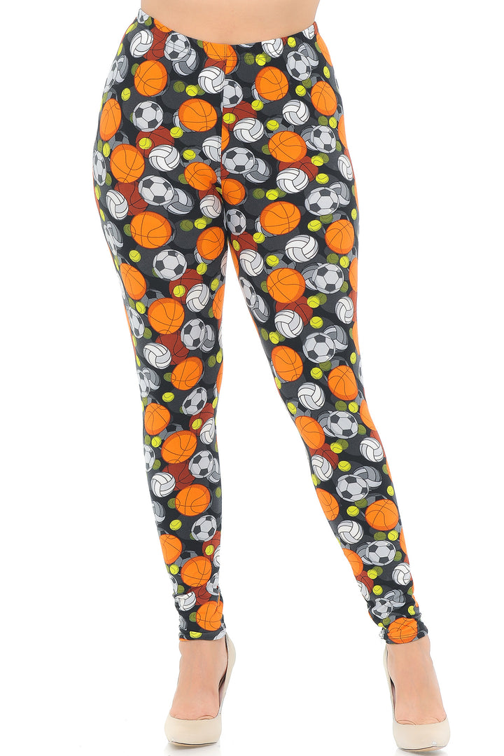 Wholesale Buttery Smooth Sports Ball Plus Size Leggings