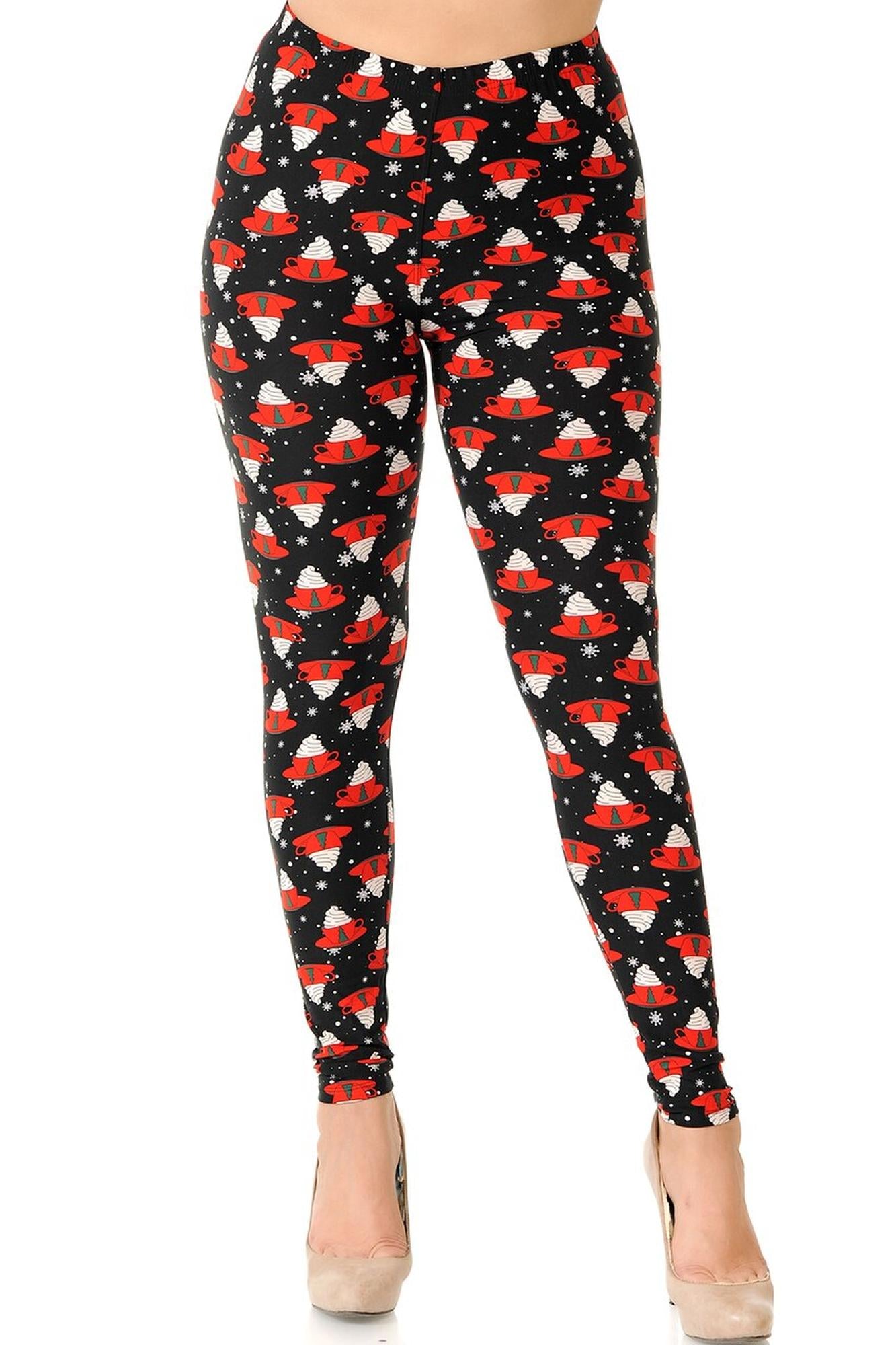 Wholesale Buttery Smooth Mocha Cappuccino Plus Size Christmas Leggings