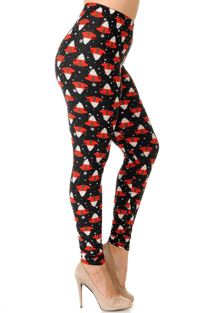 Wholesale Buttery Smooth Mocha Cappuccino Plus Size Christmas Leggings