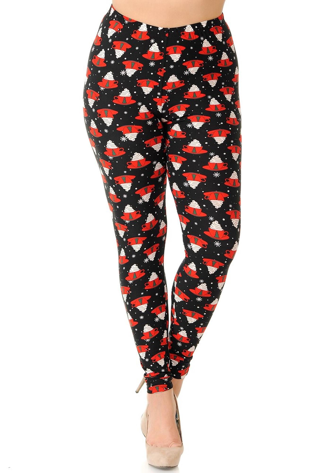 Wholesale Buttery Smooth Mocha Cappuccino Plus Size Christmas Leggings