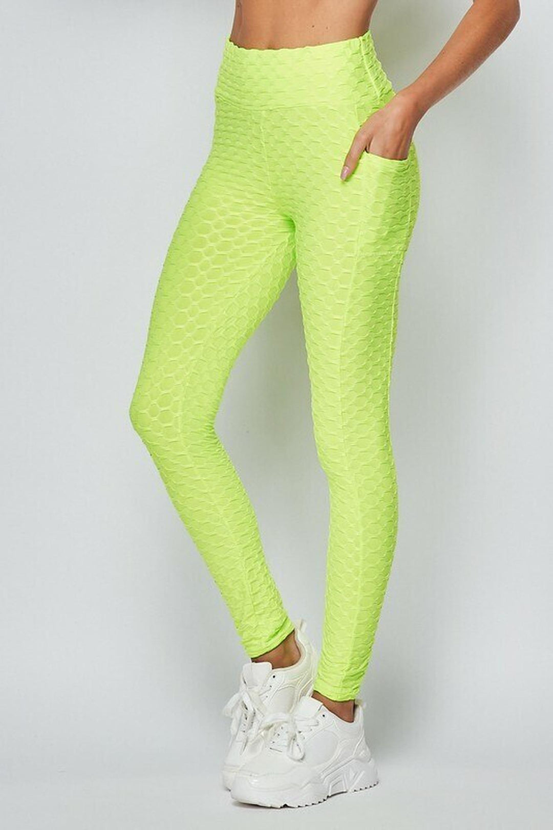 Wholesale Scrunch Butt Textured High Waisted Plus Size Leggings with Pockets
