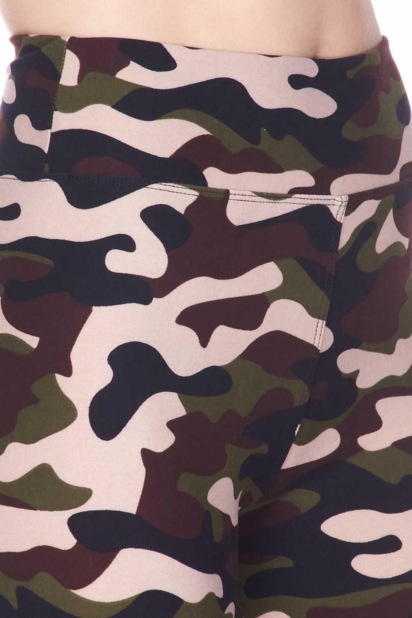 Wholesale Buttery Smooth Flirty Camouflage Biker Plus Size Shorts - 3 Inch Waist Band