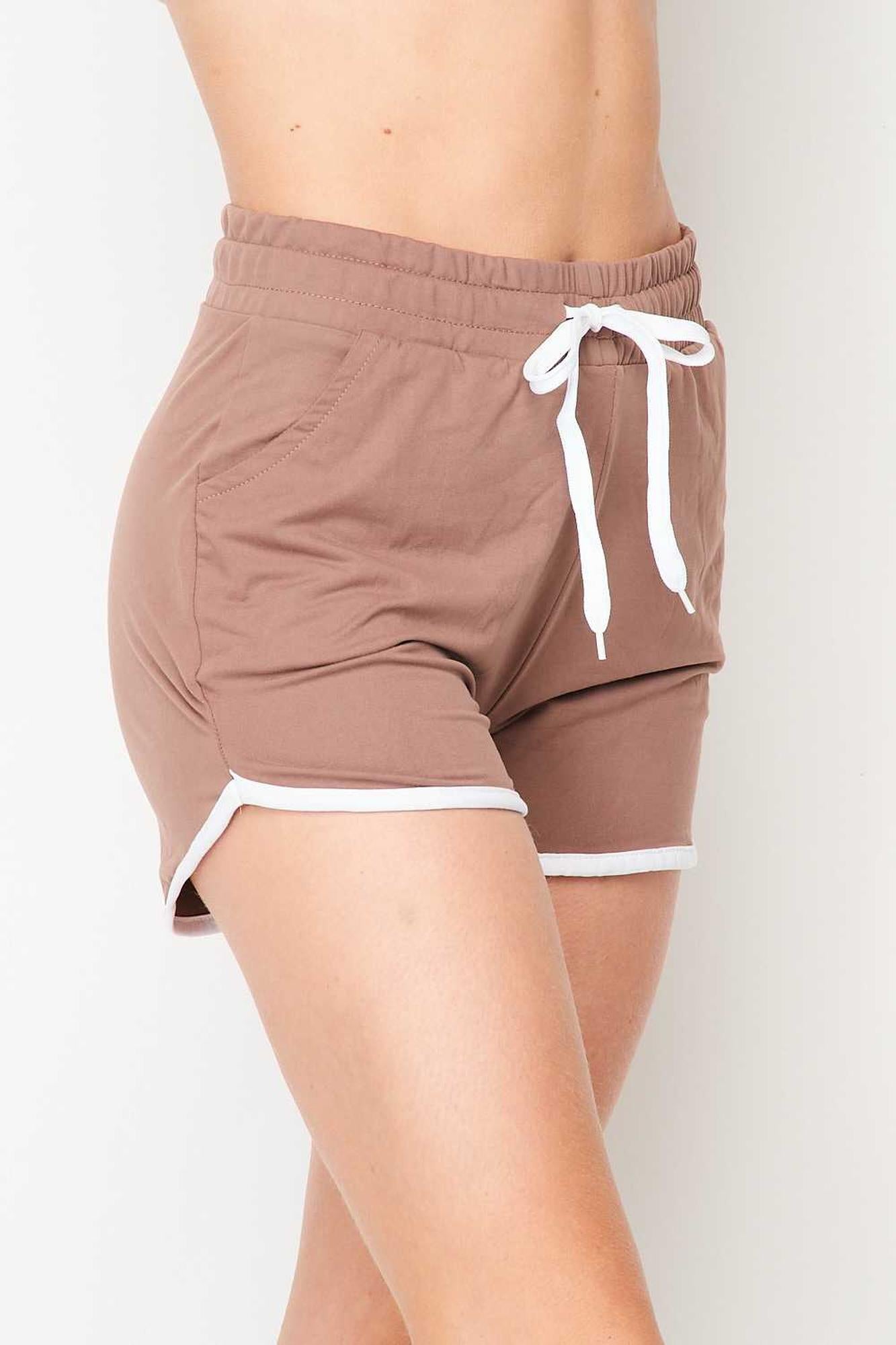 Wholesale Buttery Smooth Drawstring Waist Plus Size Dolphin Shorts with Pockets