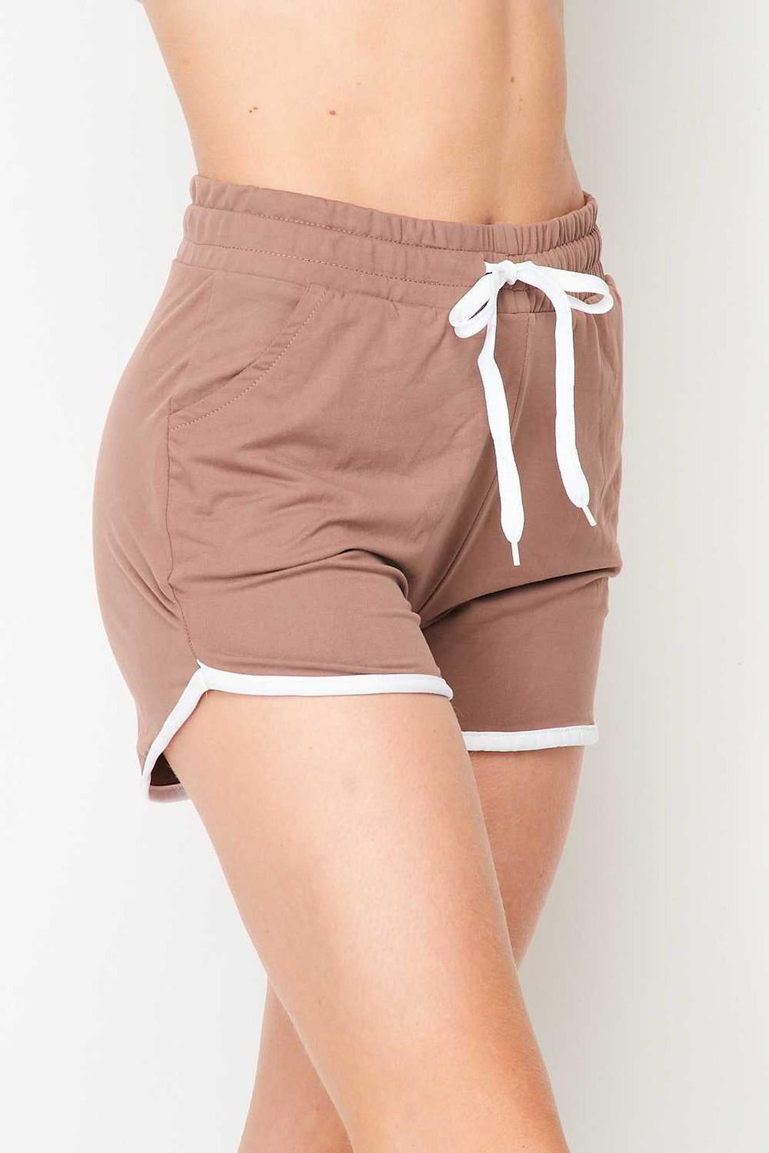 Wholesale Buttery Smooth Drawstring Waist Plus Size Dolphin Shorts with Pockets