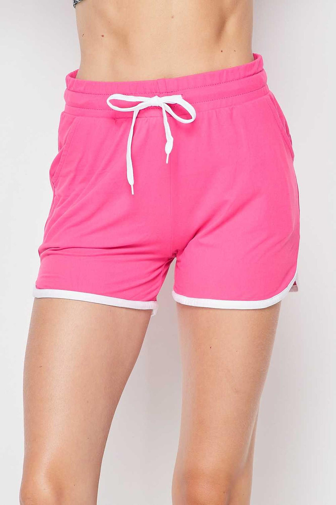 Wholesale Buttery Smooth Drawstring Waist Plus Size Dolphin Shorts with Pockets