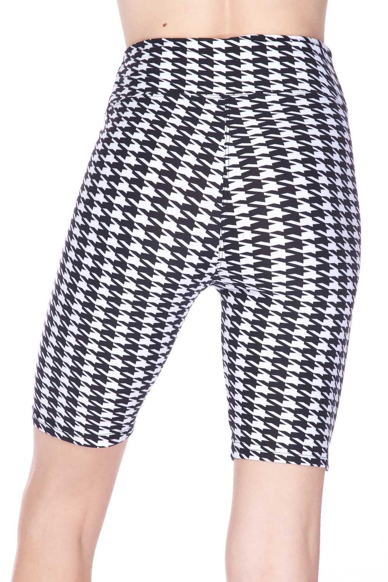 Wholesale Buttery Smooth Houndstooth Plus Size Biker Shorts - 3 Inch Waist Band