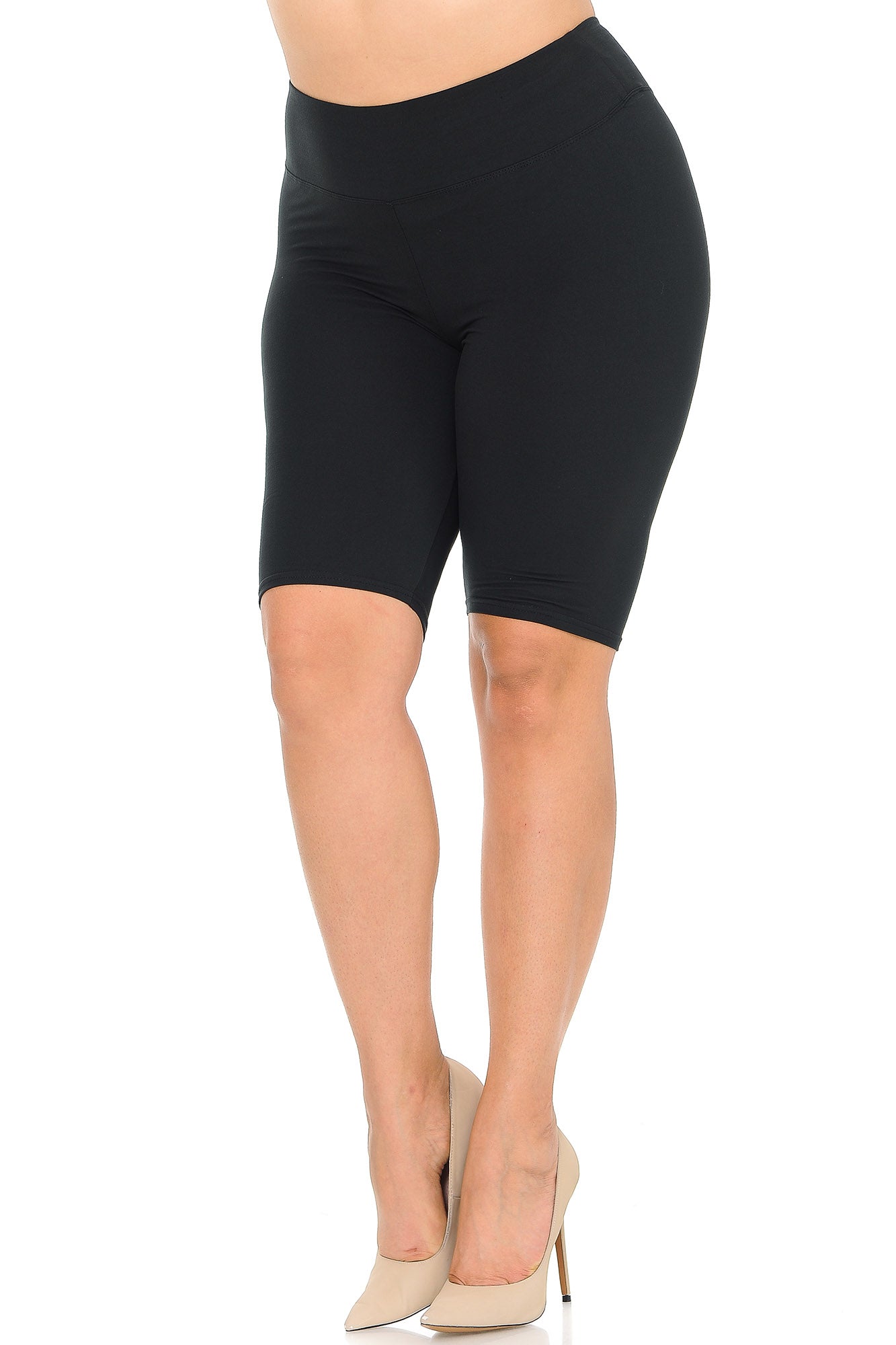 Wholesale Buttery Smooth Basic Solid Plus Size Biker Shorts - 3 Inch