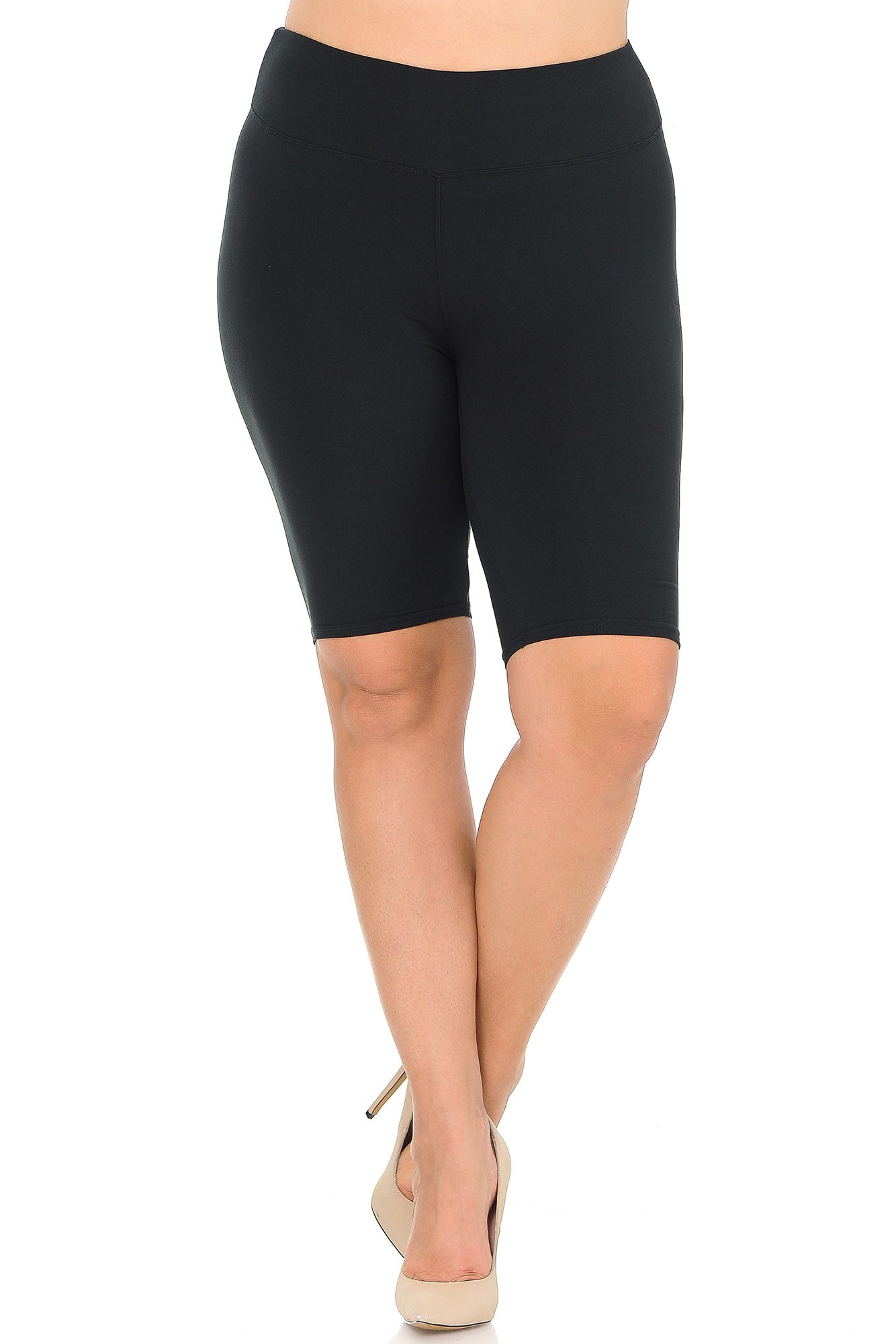Wholesale Buttery Smooth Basic Solid Plus Size Biker Shorts - 3 Inch