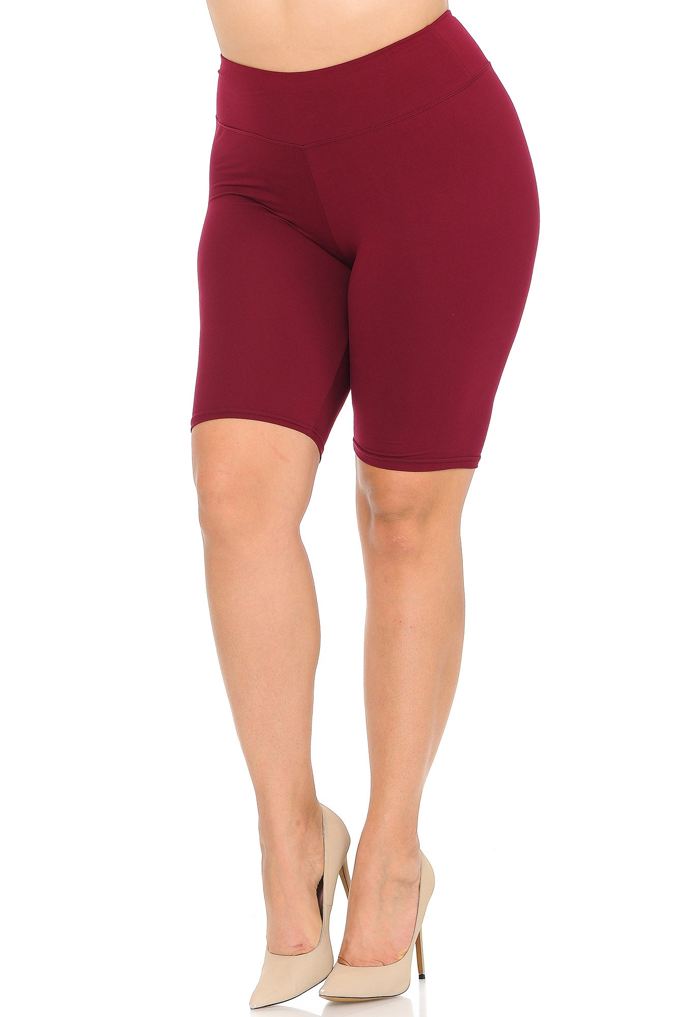 Wholesale Buttery Smooth Basic Solid Plus Size Biker Shorts - 3 Inch