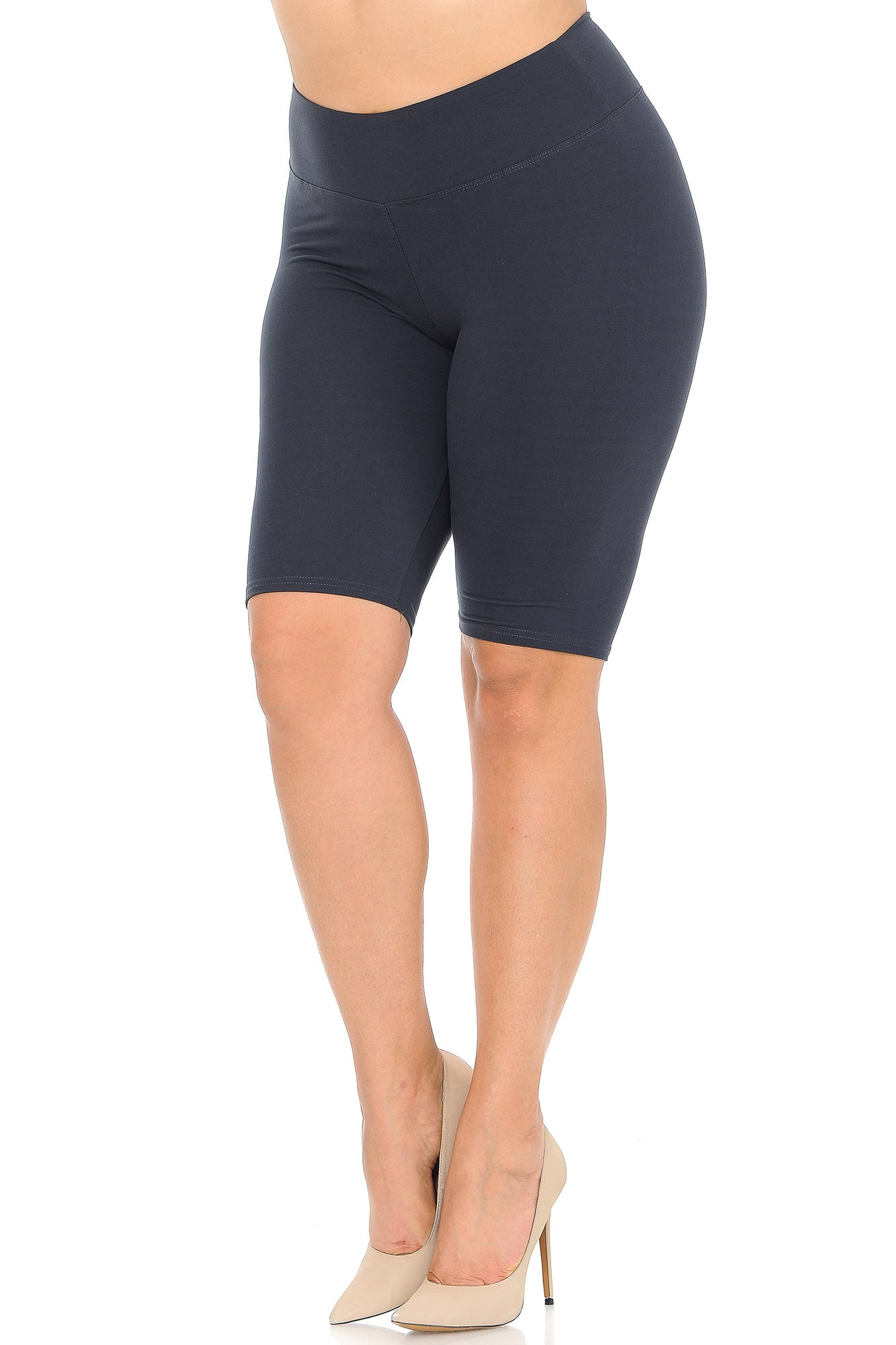 Wholesale Buttery Smooth Basic Solid Plus Size Biker Shorts - 3 Inch