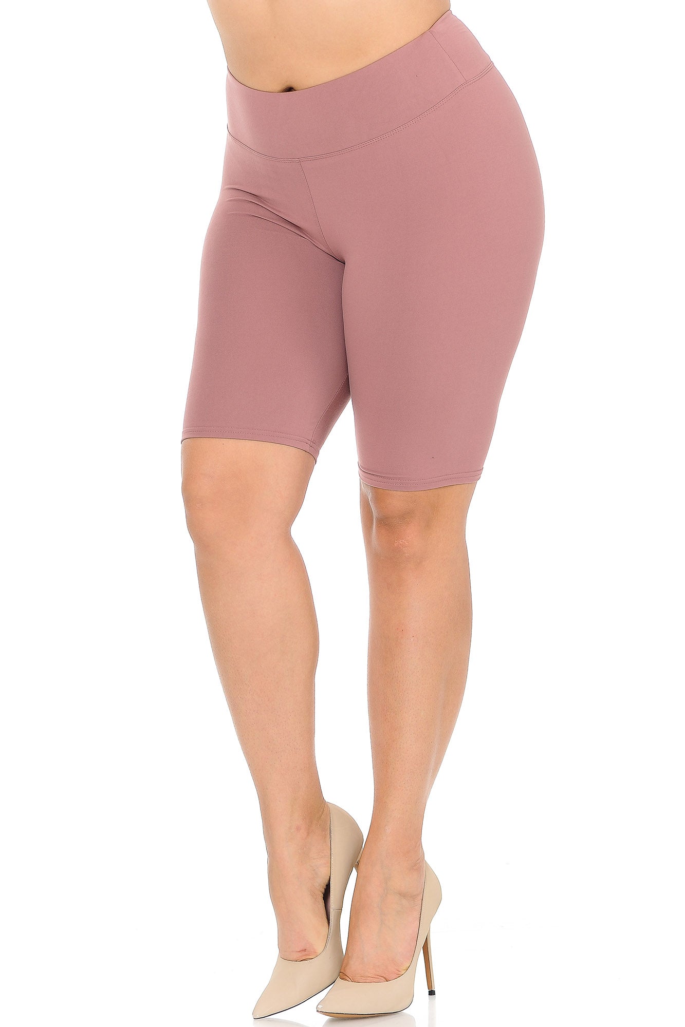 Wholesale Buttery Smooth Basic Solid Plus Size Biker Shorts - 3 Inch
