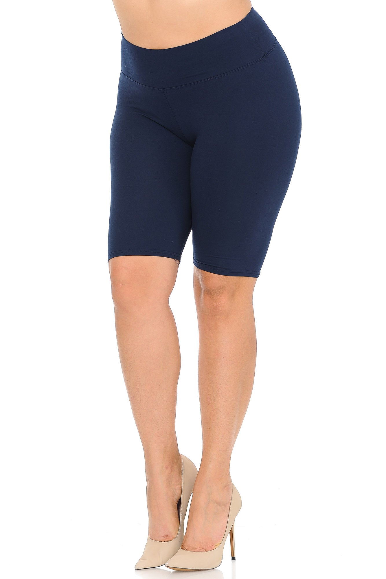 Wholesale Buttery Smooth Basic Solid Plus Size Biker Shorts - 3 Inch