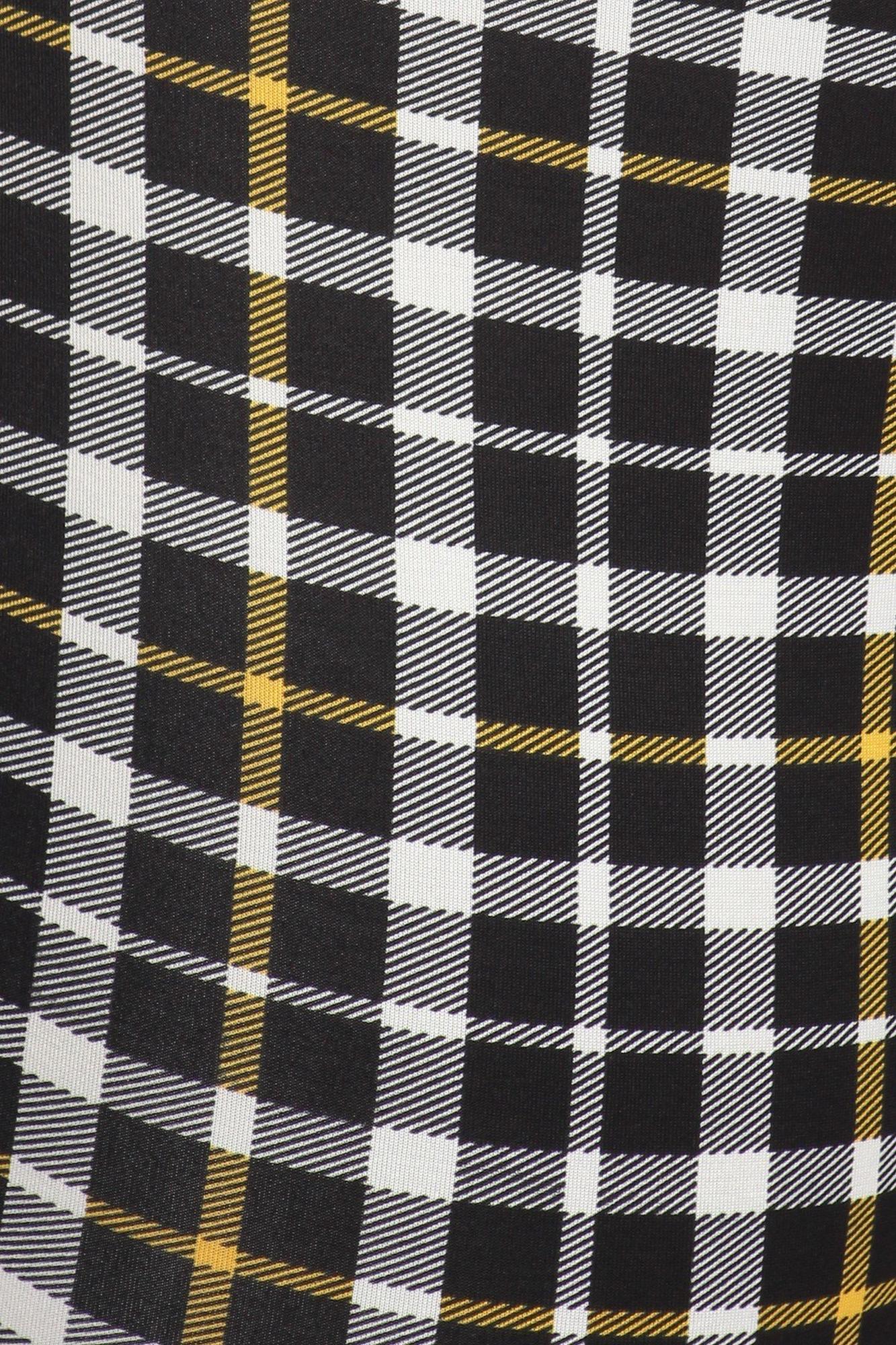 Wholesale Belted Mustard Accent Plaid Plus Size Treggings with Pockets