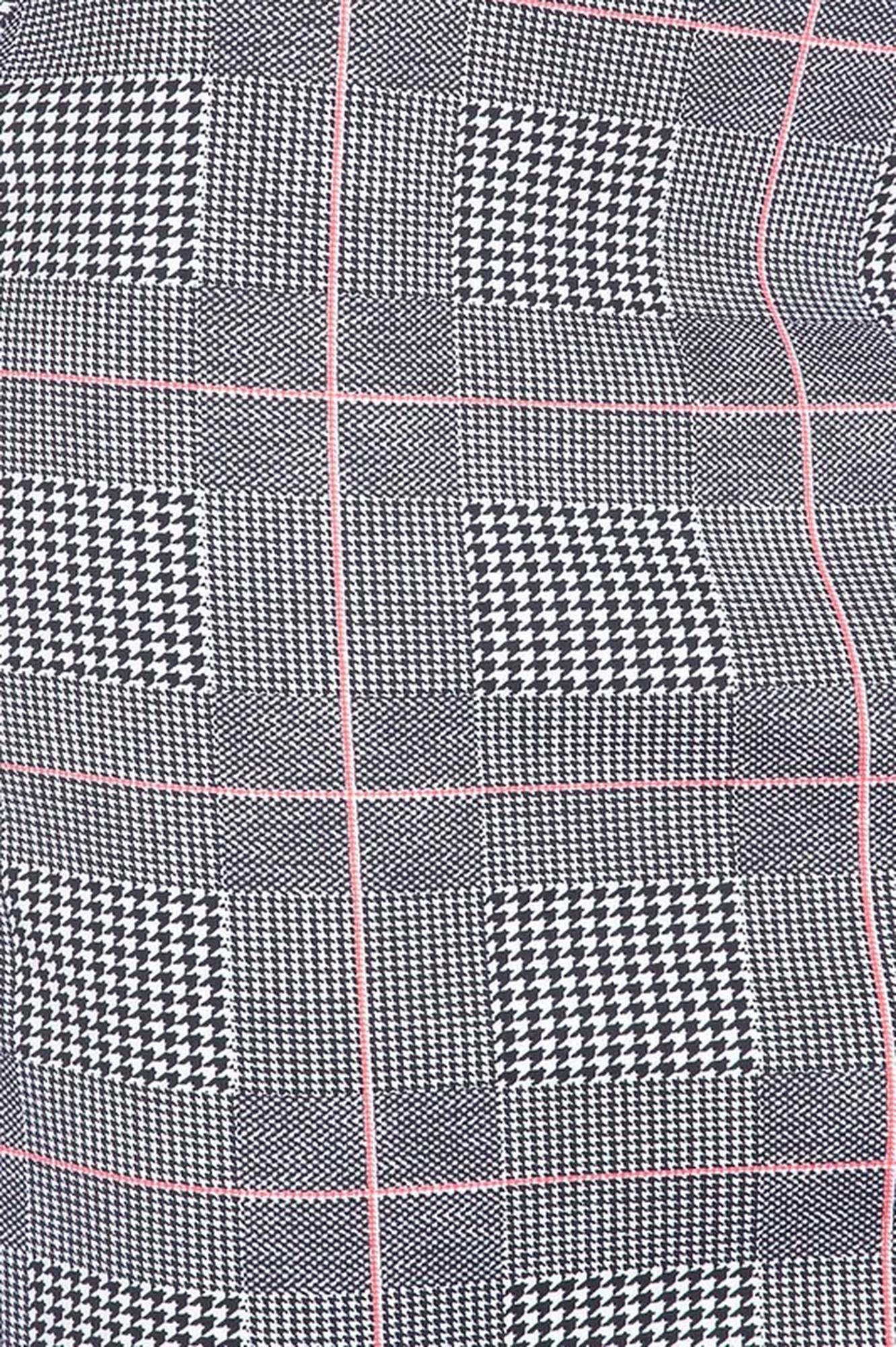 Wholesale Silky Soft Scuba Coral Glen Plaid Plus Size Pencil Skirt with Front Slit