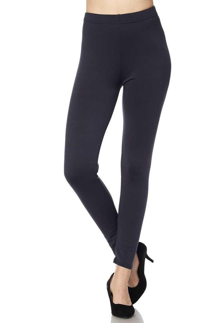 Wholesale Fleece Lined Solid Plus Size Leggings