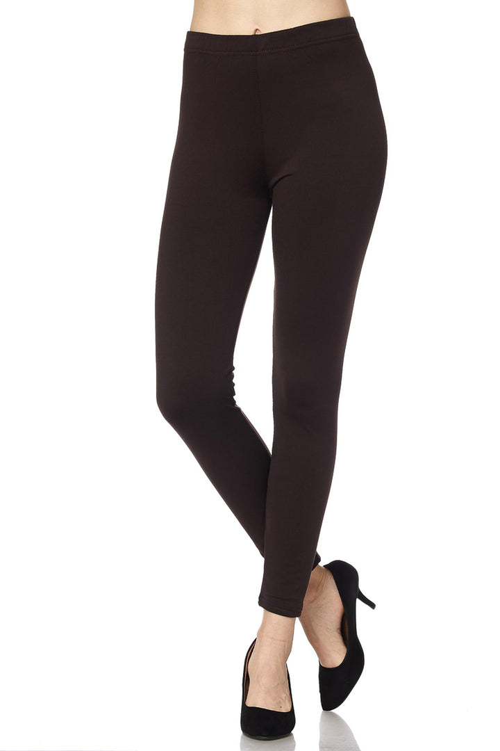 Wholesale Fleece Lined Solid Plus Size Leggings