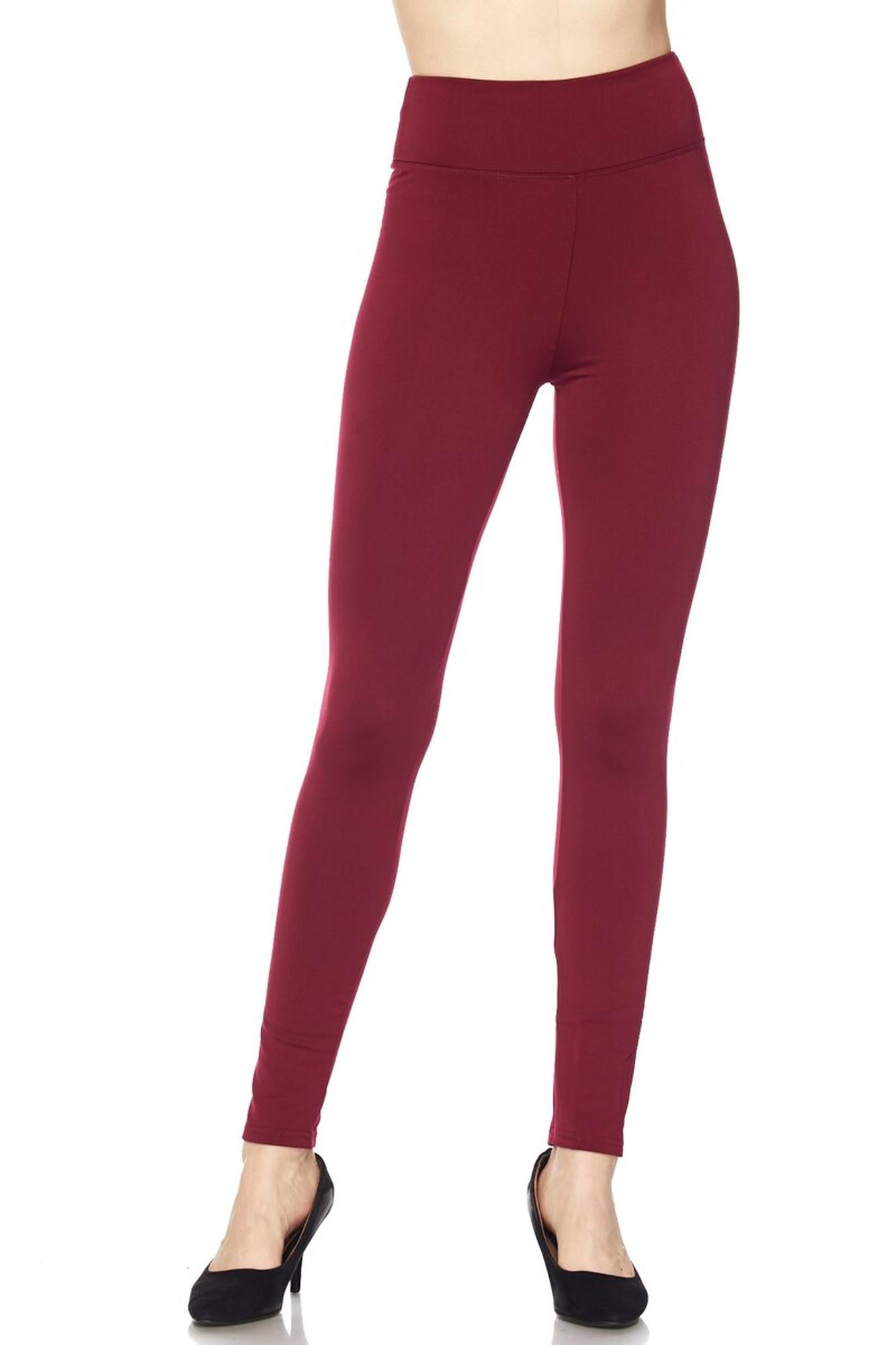 Wholesale High Waisted Fleece Lined Plus Size Leggings - 3 Inch Waistband