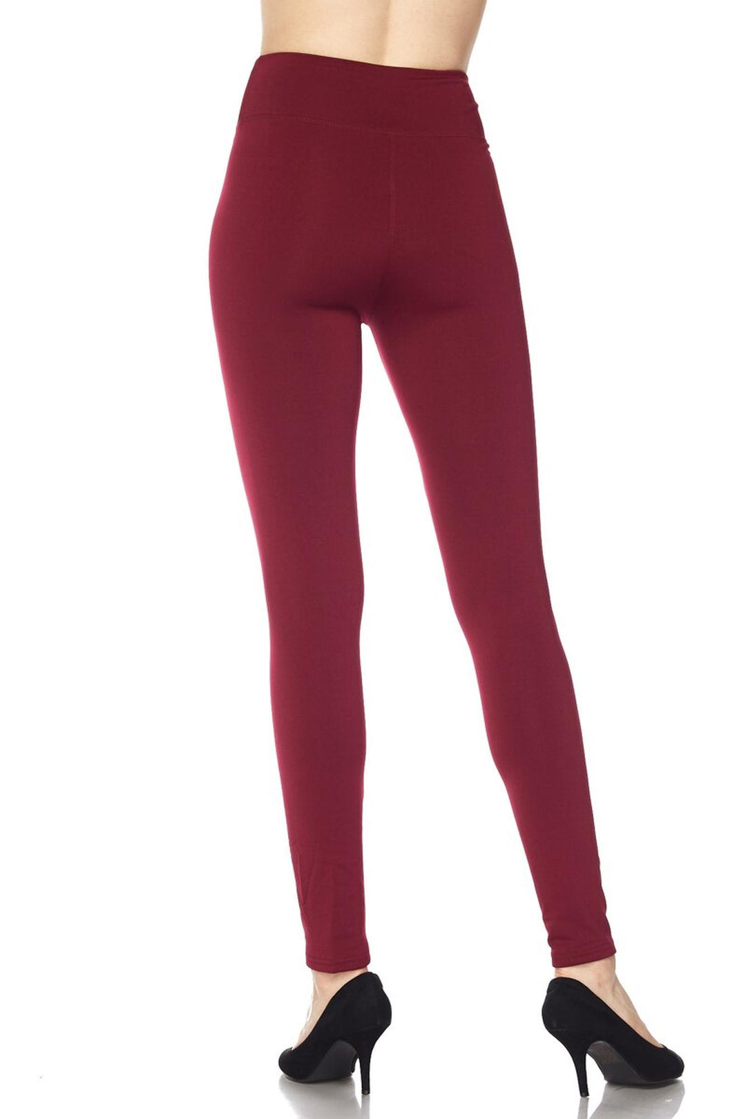 Wholesale High Waisted Fleece Lined Plus Size Leggings - 5 Inch Waistband