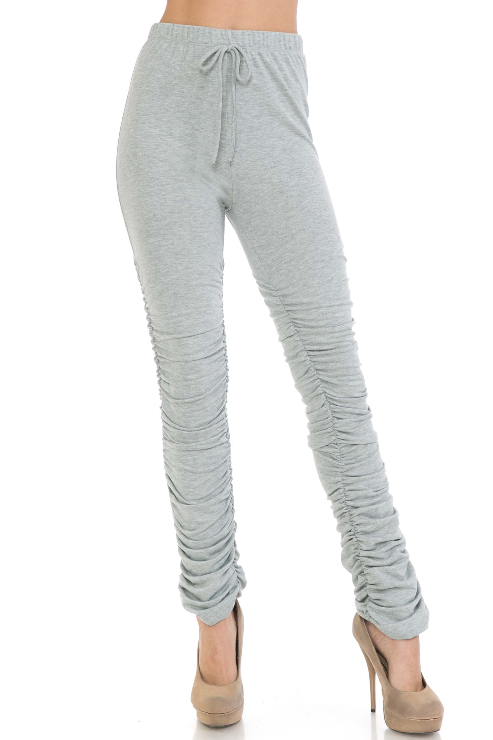 Wholesale Premium Side Ruched Stacked Plus Size Leggings - Made in the USA