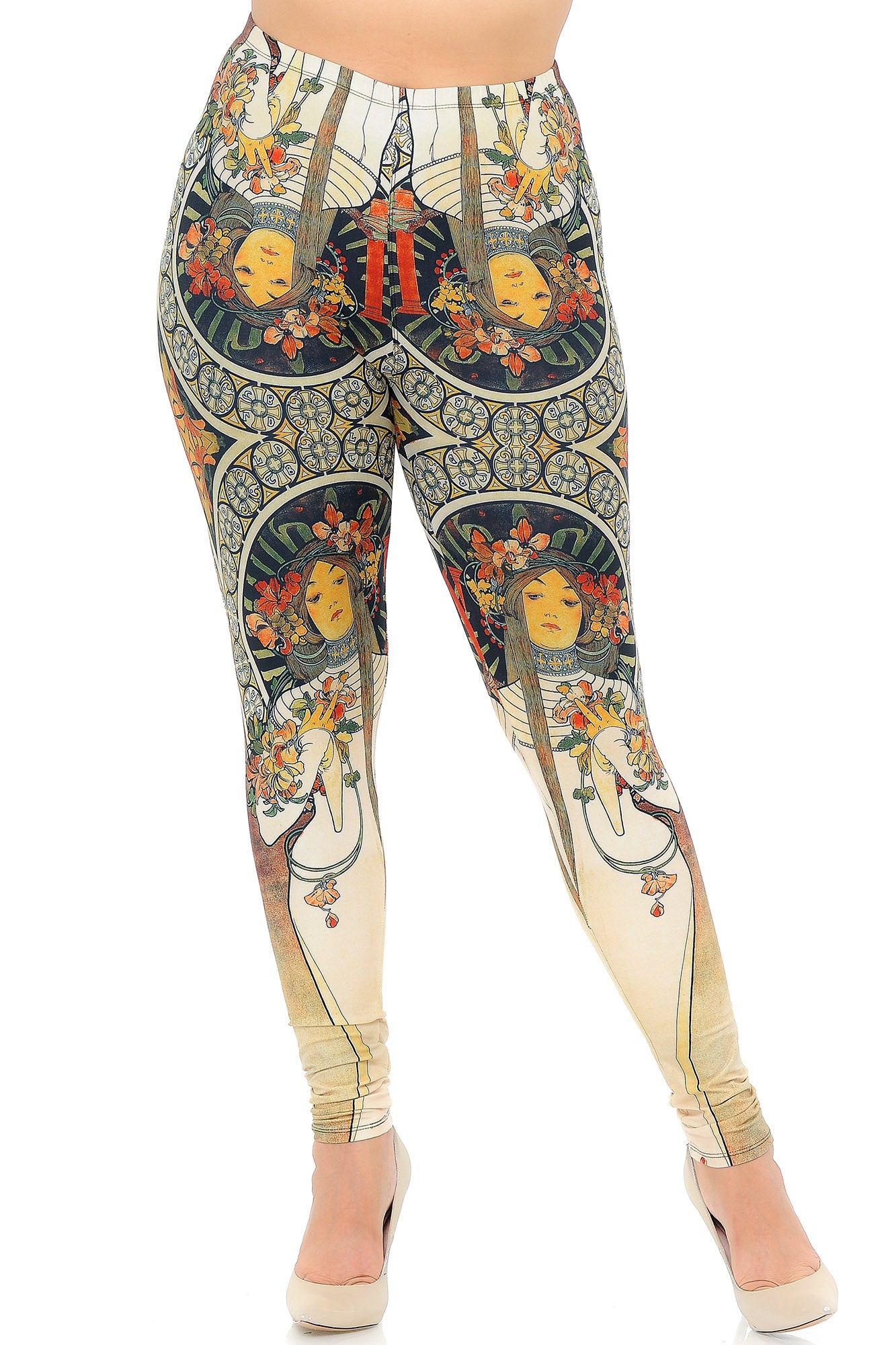 Wholesale Creamy Soft Gaia Mucha Plus Size Leggings - USA Fashion