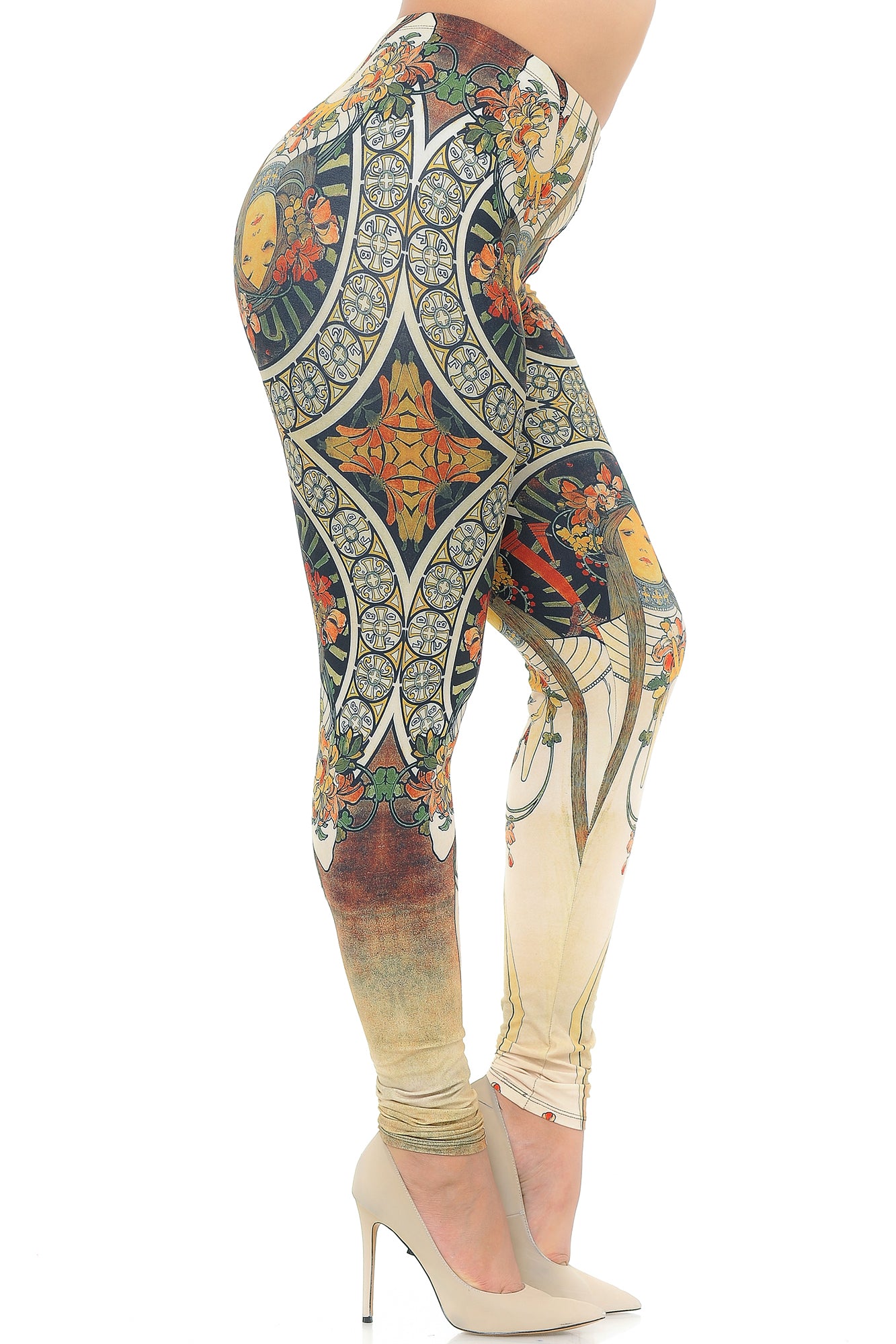 Wholesale Creamy Soft Gaia Mucha Plus Size Leggings - USA Fashion